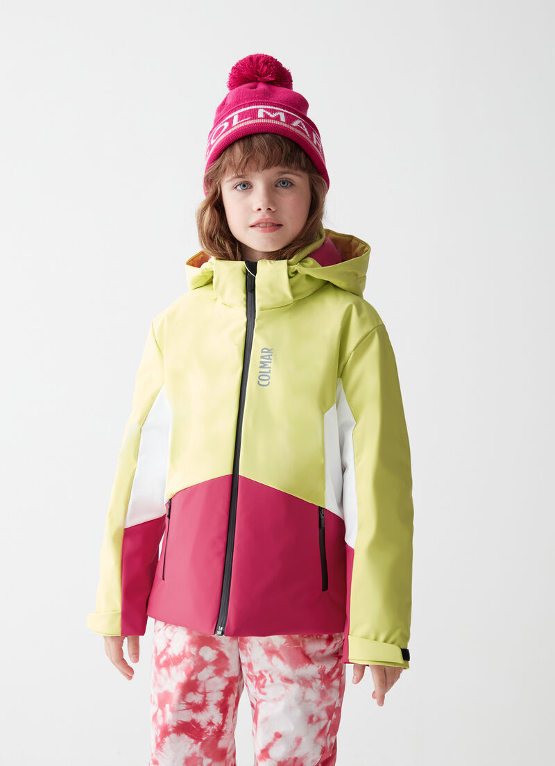 Girls’ colourblock ski jacket