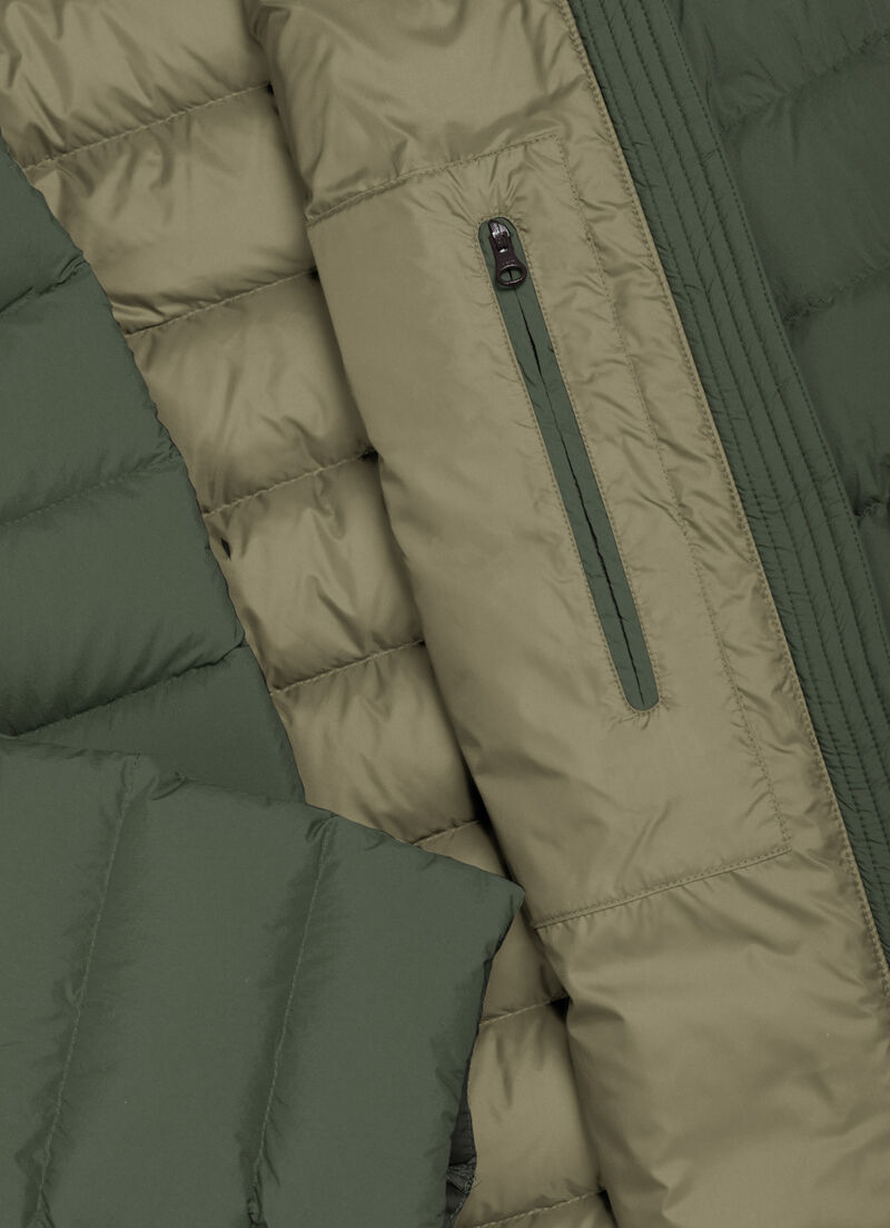 Down jacket with detachable hood