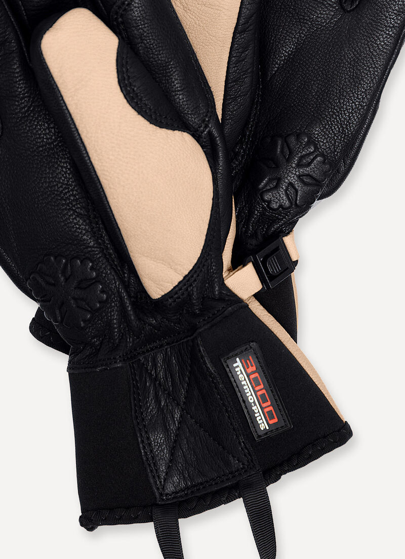 Leather ski gloves