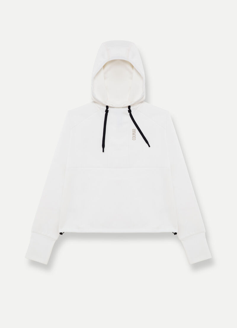 Cropped stretch hoodie