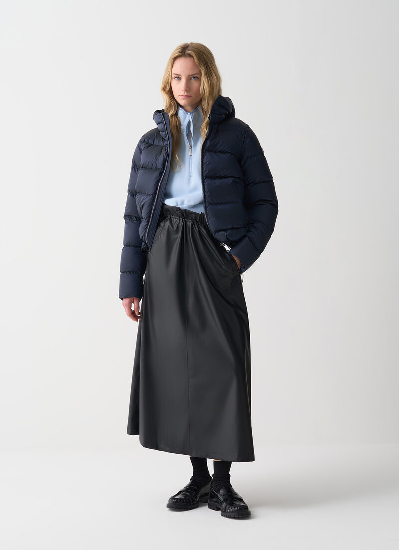 Down jacket with detachable hood