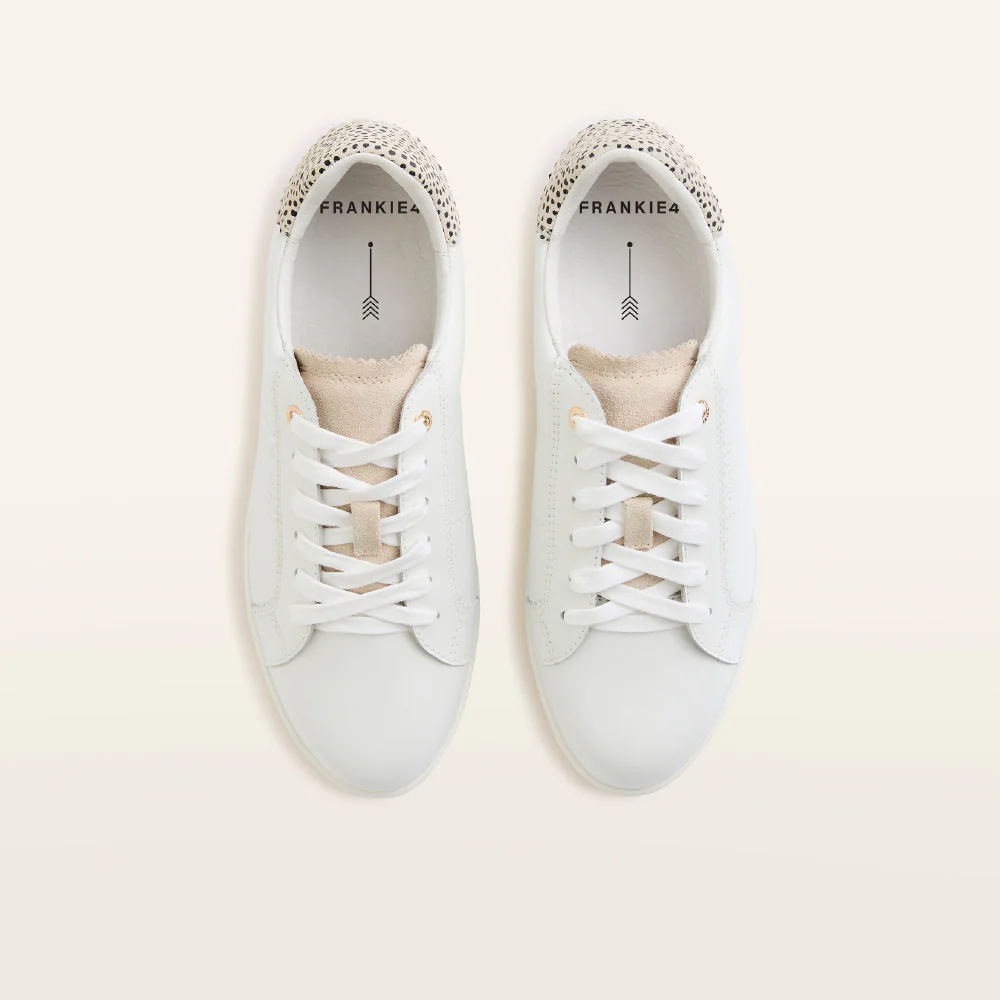Jackie IV White/Leopard Spot Print