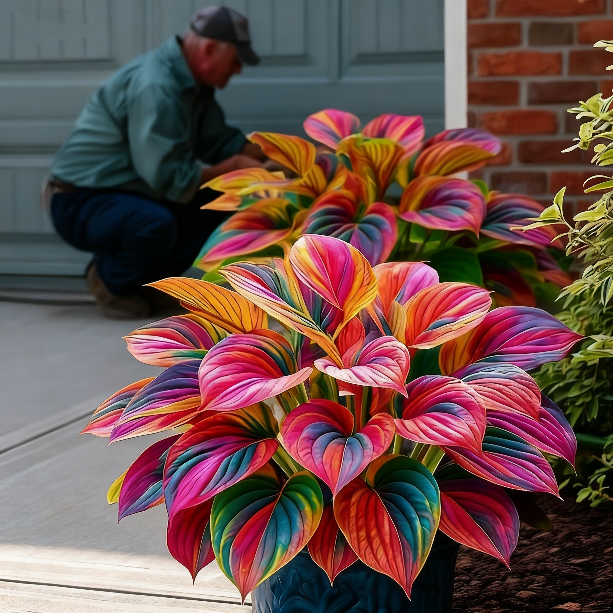 🌈🔥 Limited Edition Rainbow Flame Hostas -Rare Multicolor Foliage🌸