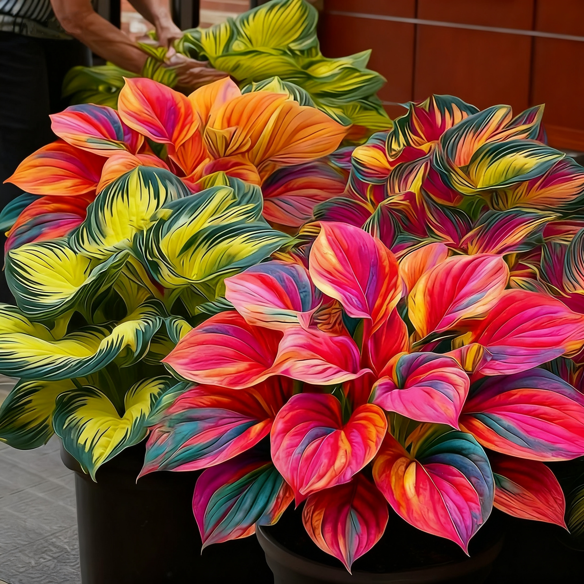 🌈🔥 Limited Edition Rainbow Flame Hostas -Rare Multicolor Foliage🌸