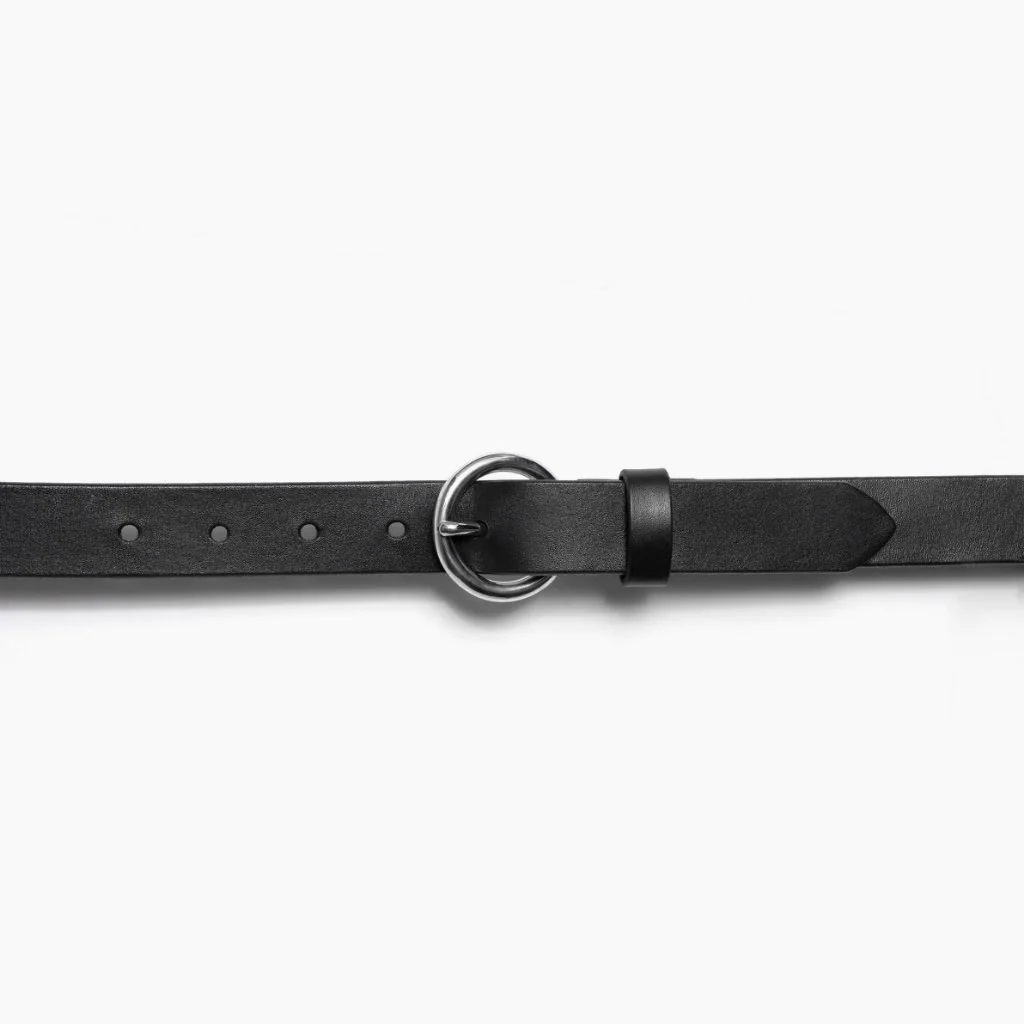 Women's Circle Leather Belt | Black