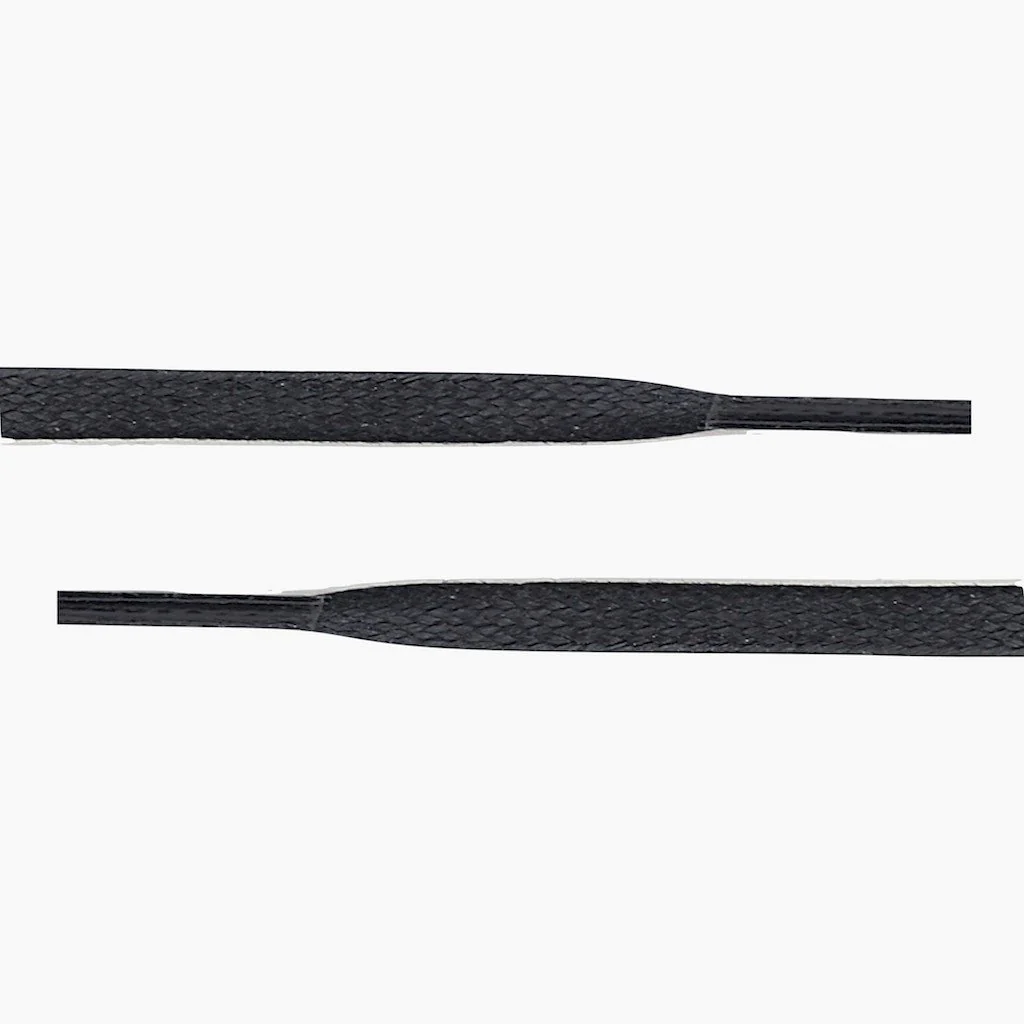 Flat Waxed Cotton Laces | Black