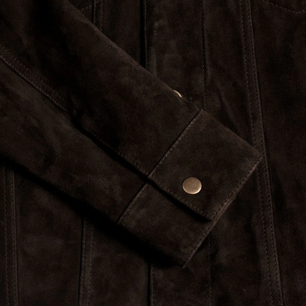 Suede Trucker Jacket | Chocolate