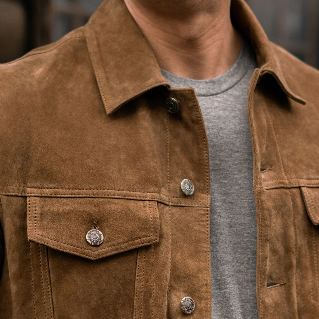 Suede Trucker Jacket | Dusty