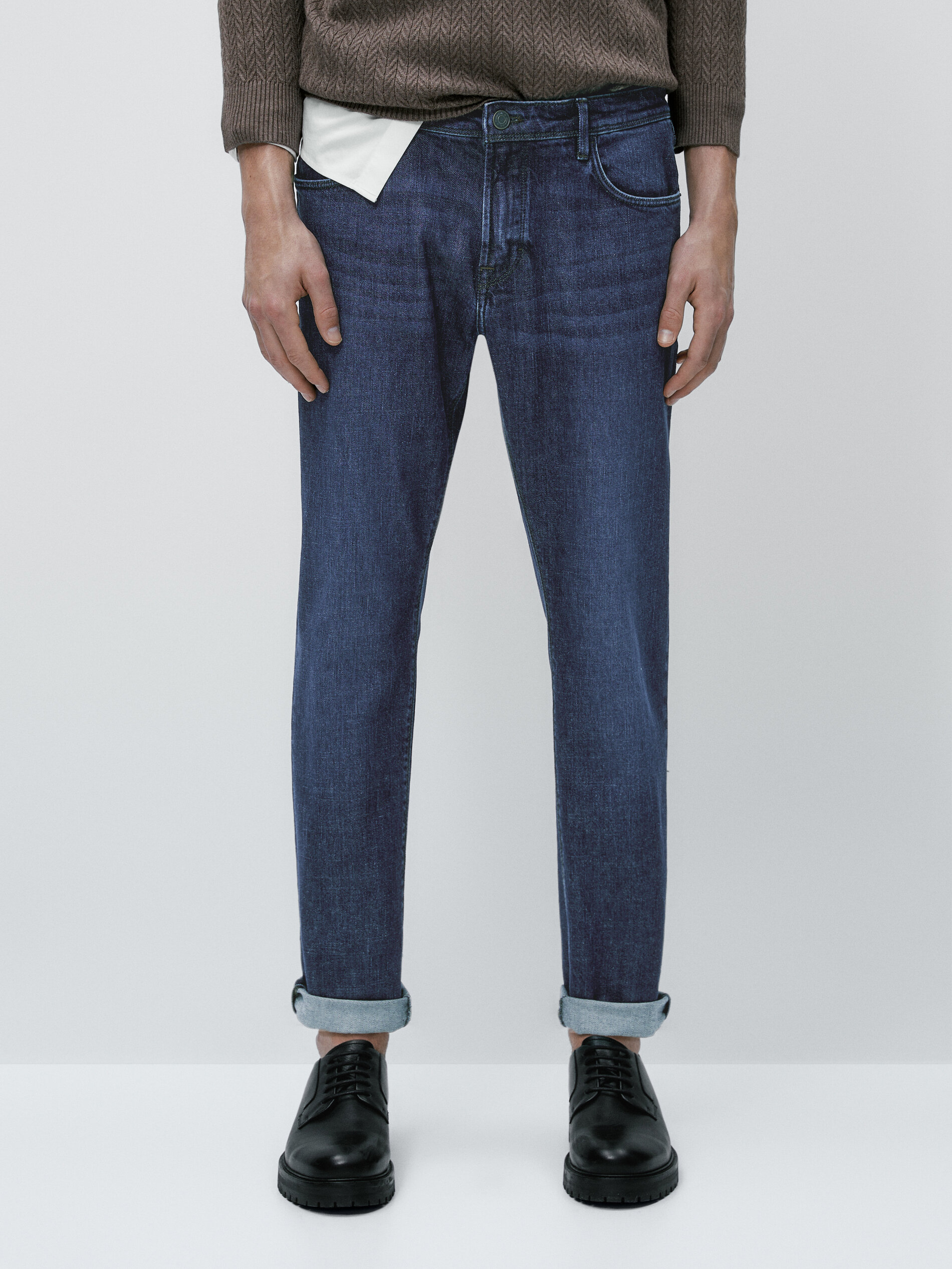 Pantalón vaquero stone wash slim fit - INDIGO