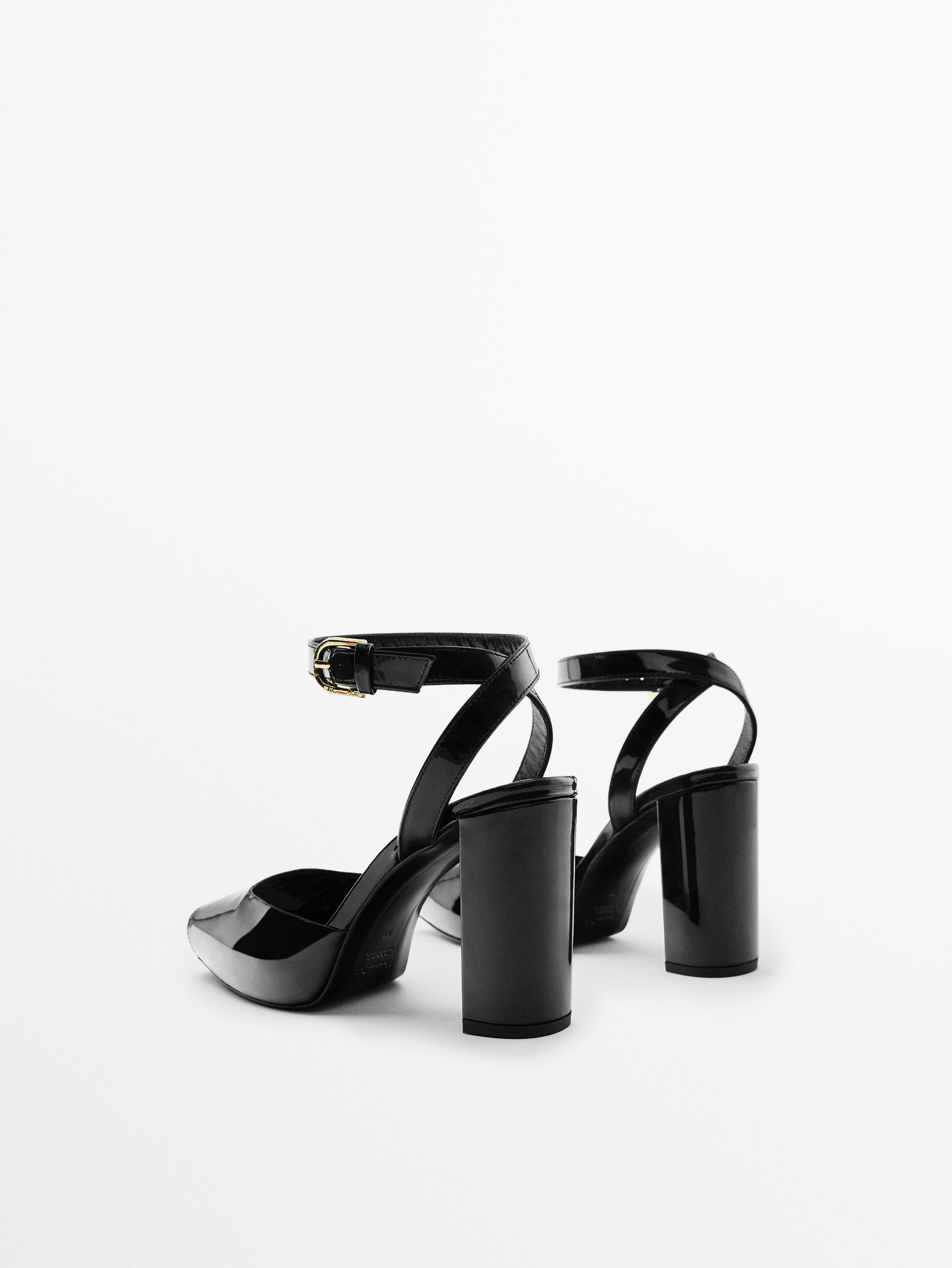 Zapato tacón piel destalonado - NEGRO