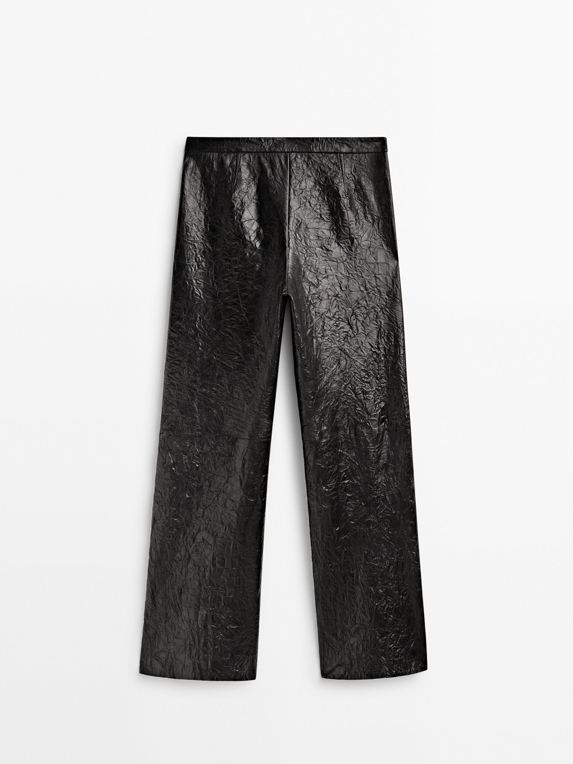 Pantalón piel napa craquelada Limited edition - NEGRO