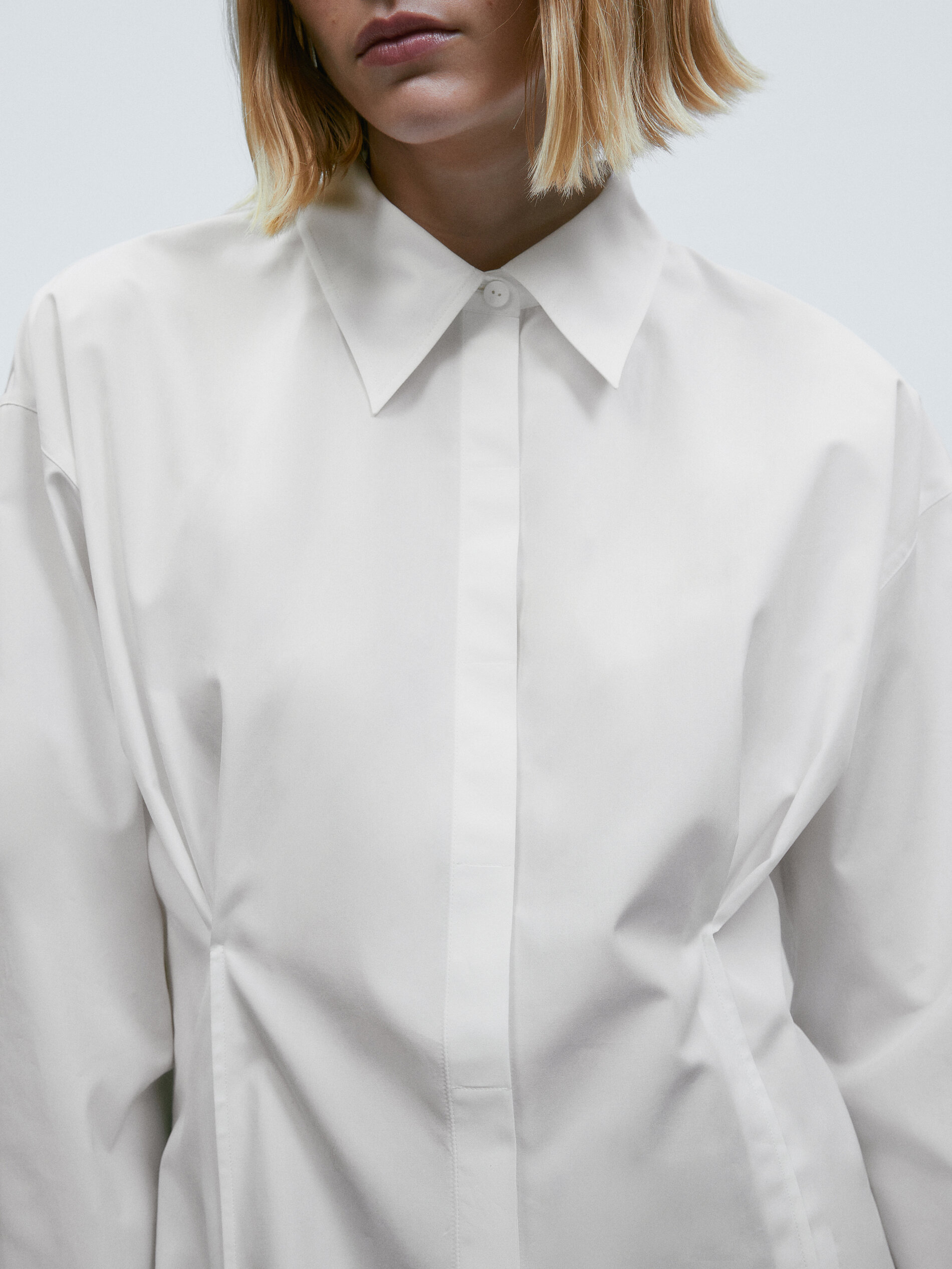 Camisa popelin pinzas - BLANCO