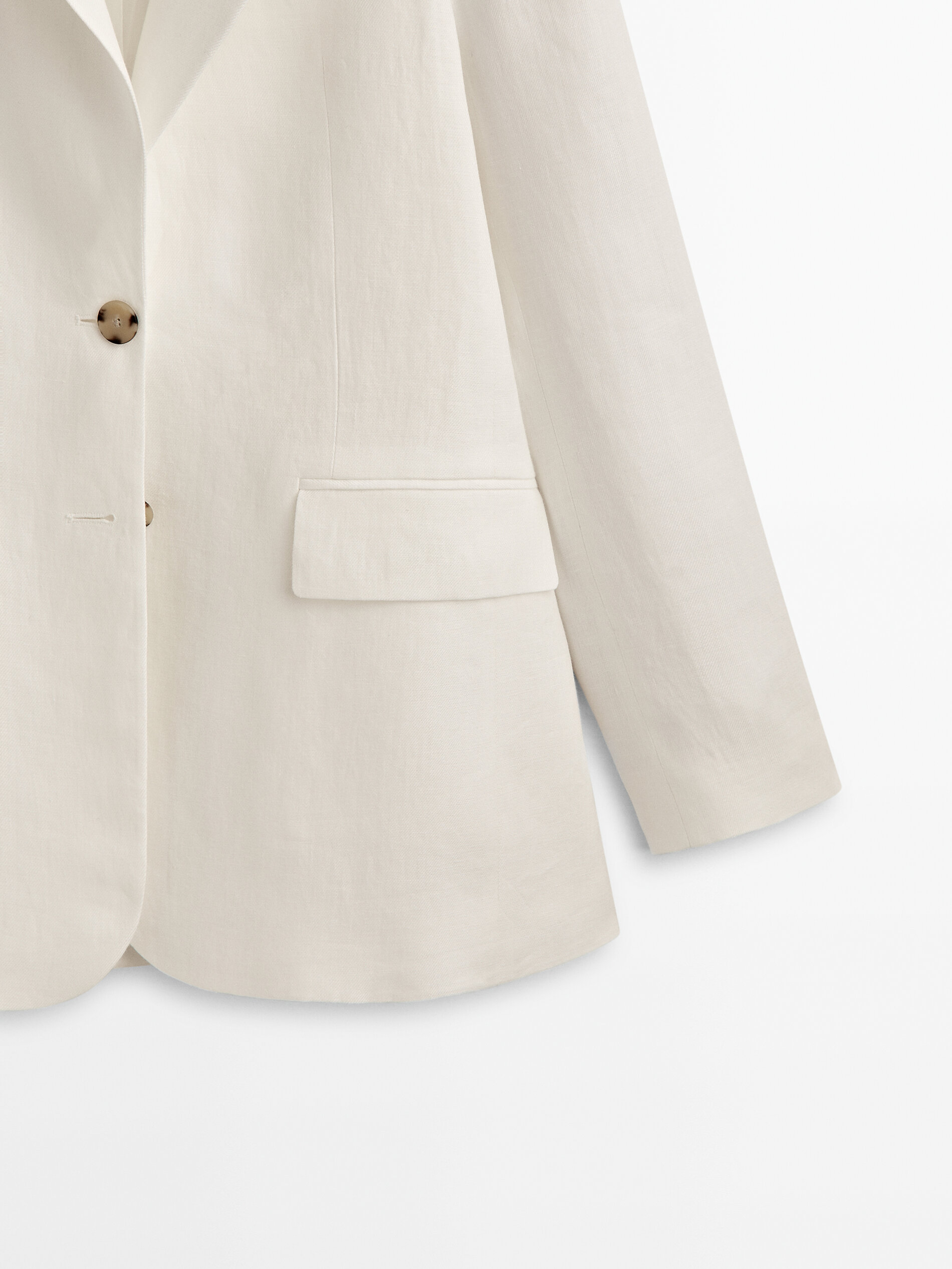 Americana traje 100% lino dos botones - BLANCO