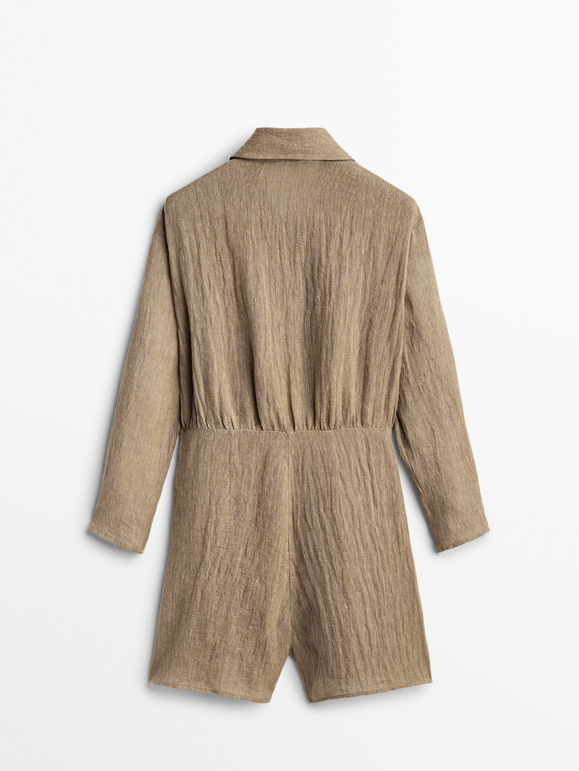 Mono corto de lino - MARRÓN