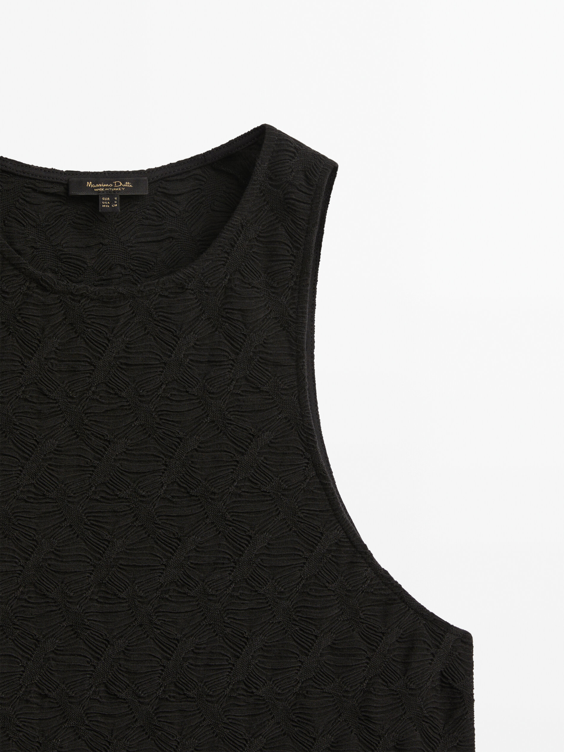 Top manga sisa estructura - NEGRO