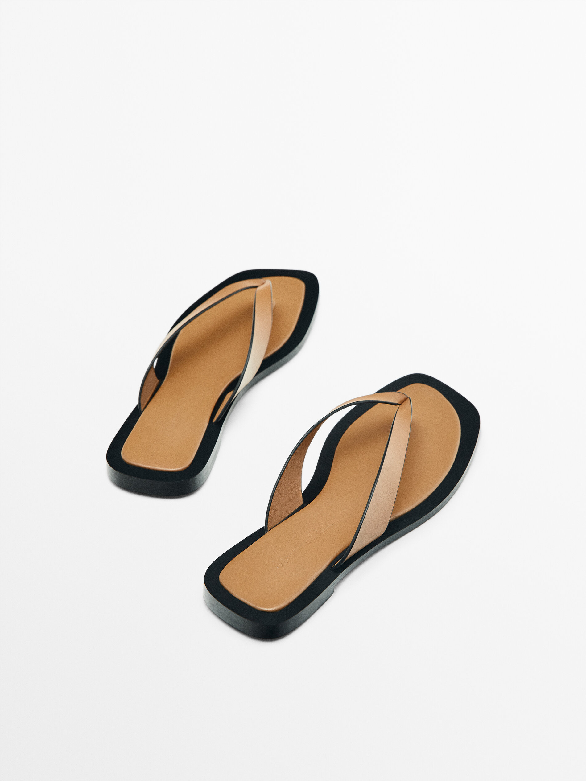 Sandalia piel tiras - CAMEL