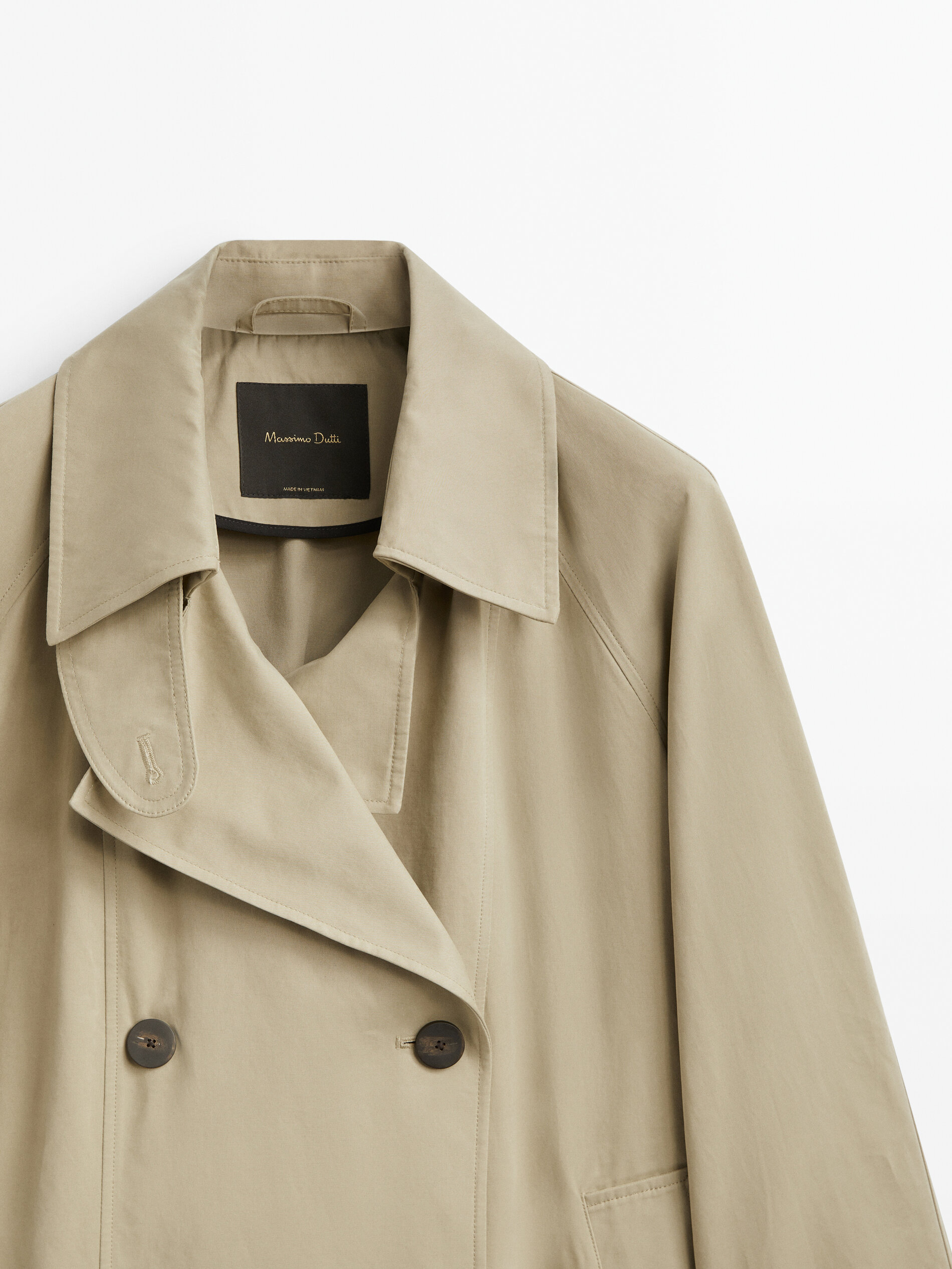 Chaqueta trench con algodón - BEIGE