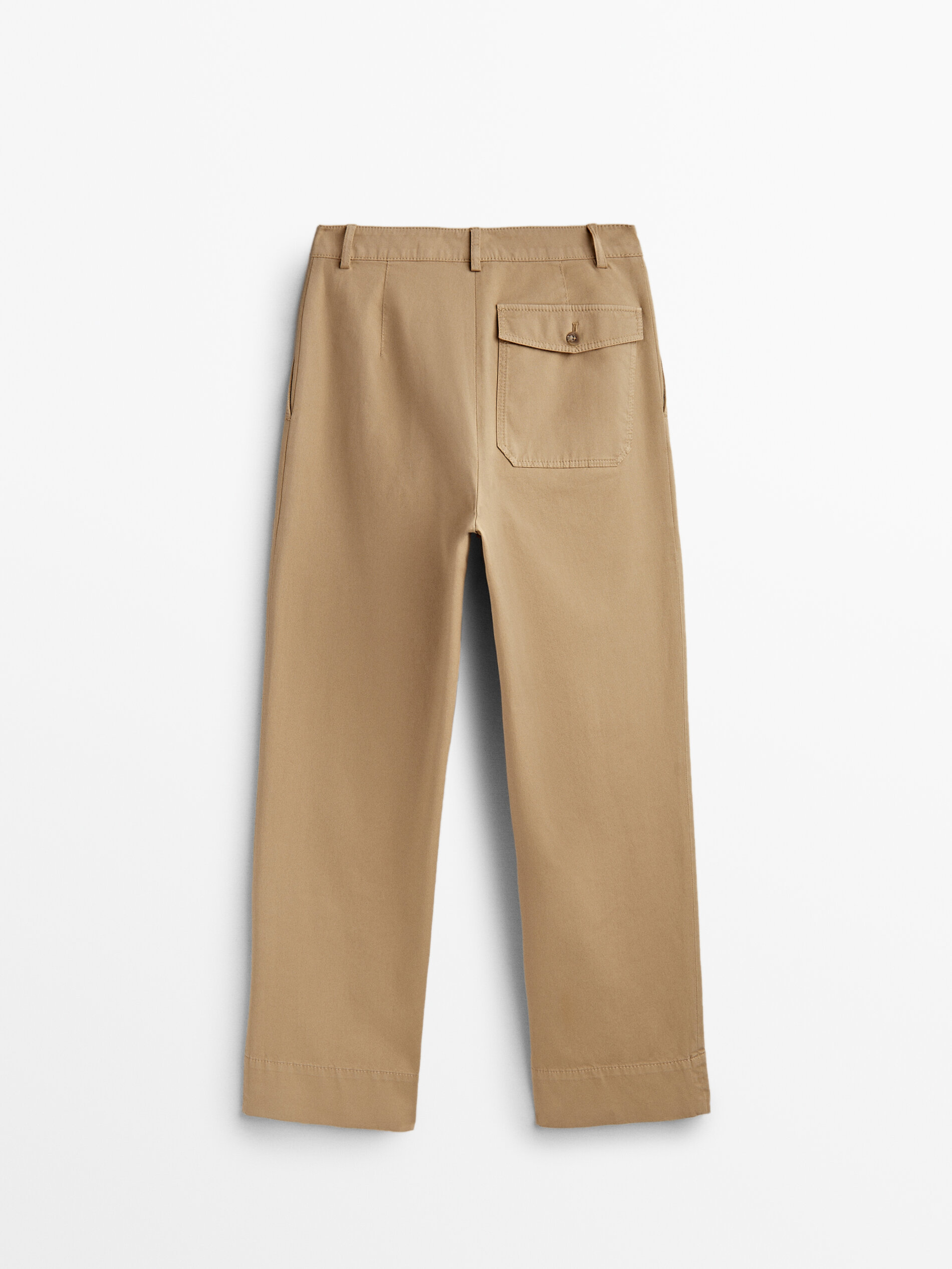 Pantalón sarga pinzas tapered fit - CAMEL MEDIO