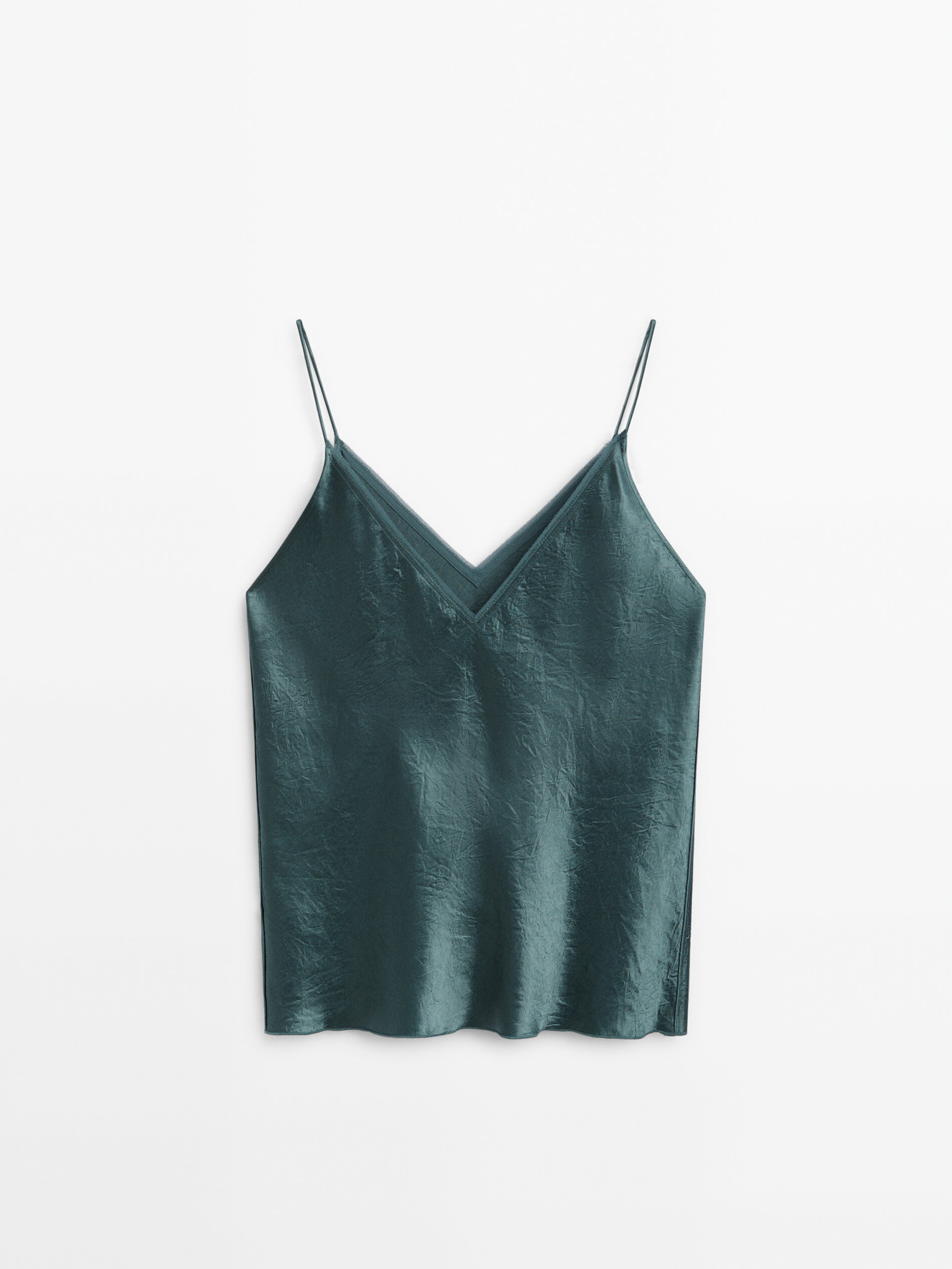 Top lencero satinado - VERDE