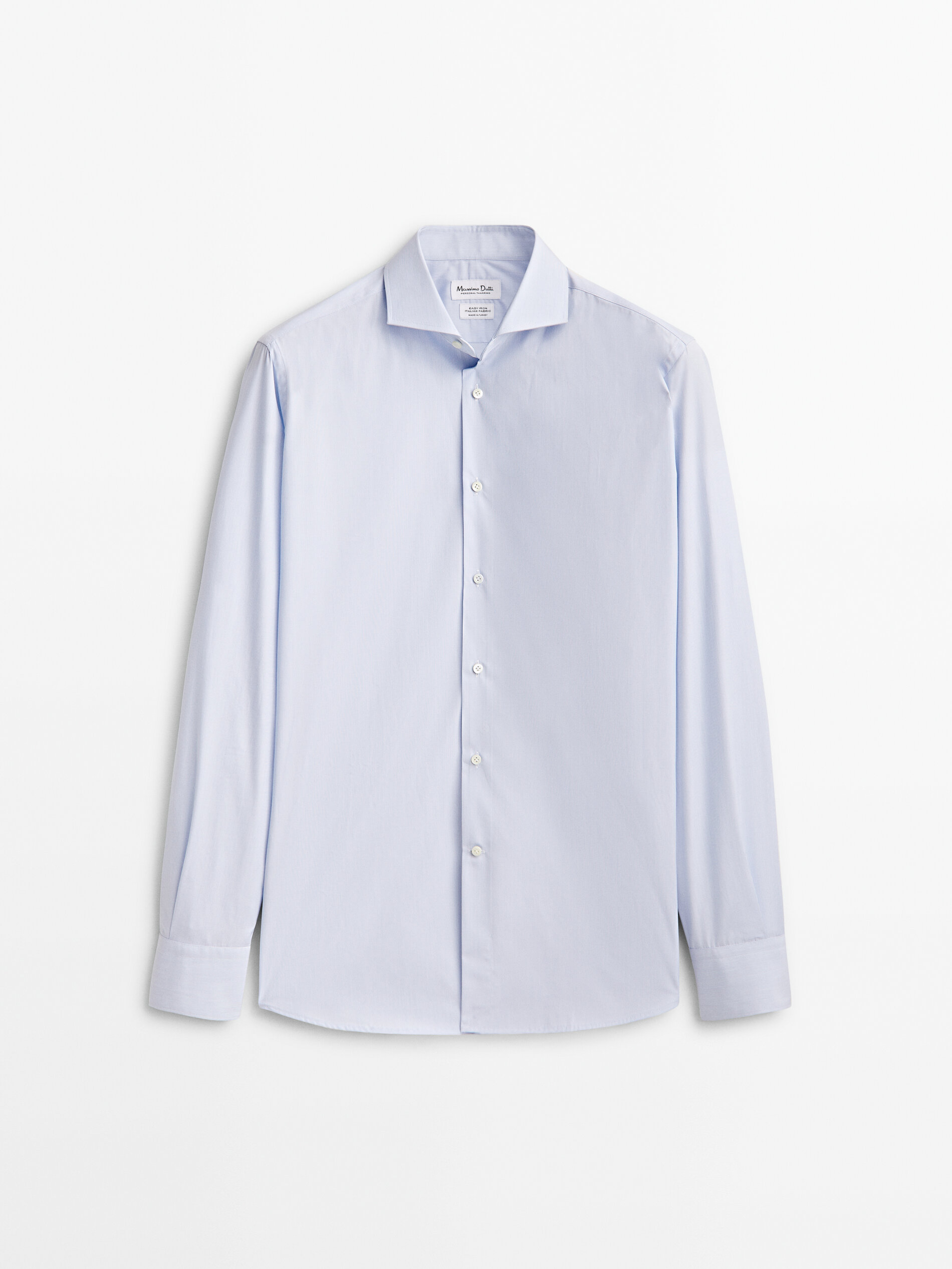 Camisa micro raya easy iron slim fit - CELESTE