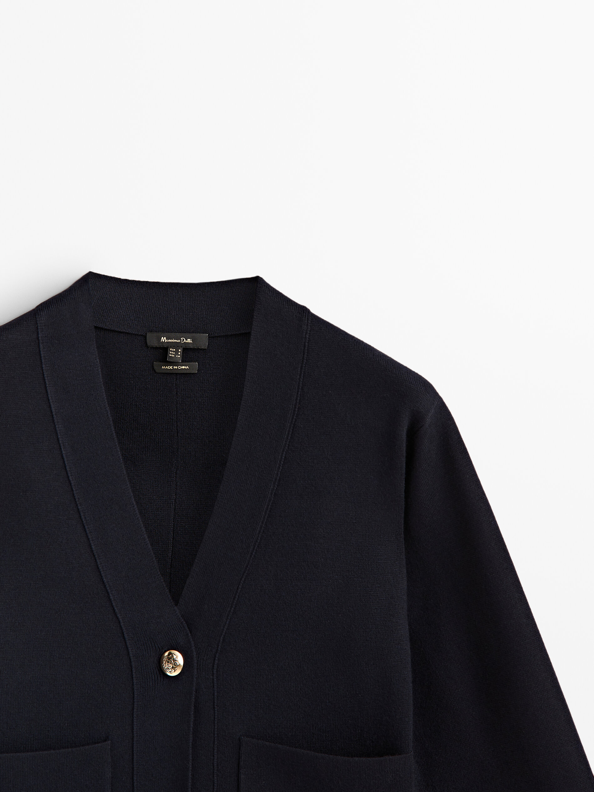 Cárdigan de punto entallado - AZUL MARINO