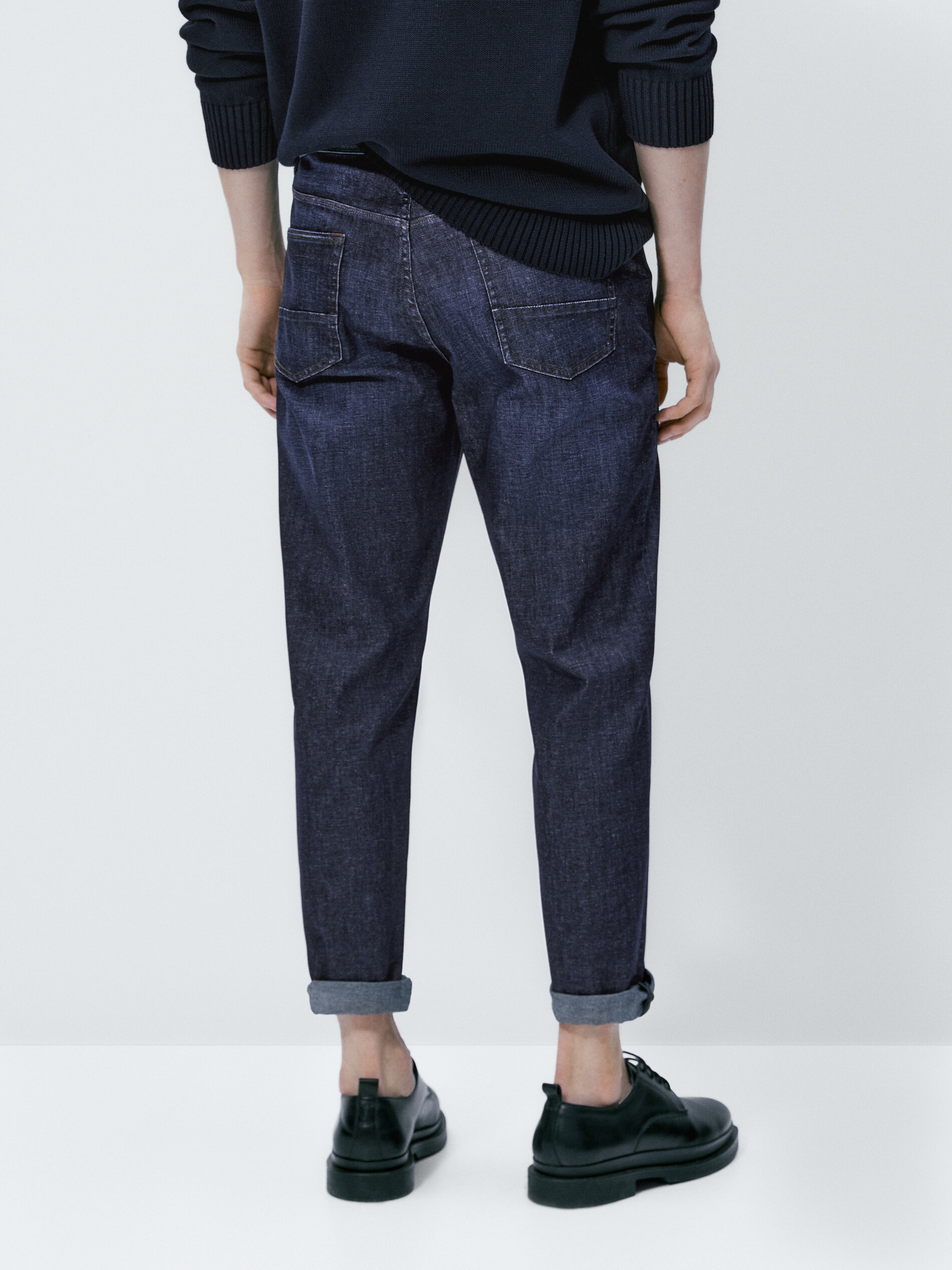 Pantalón vaquero ligero stone wash tapered fit - INDIGO