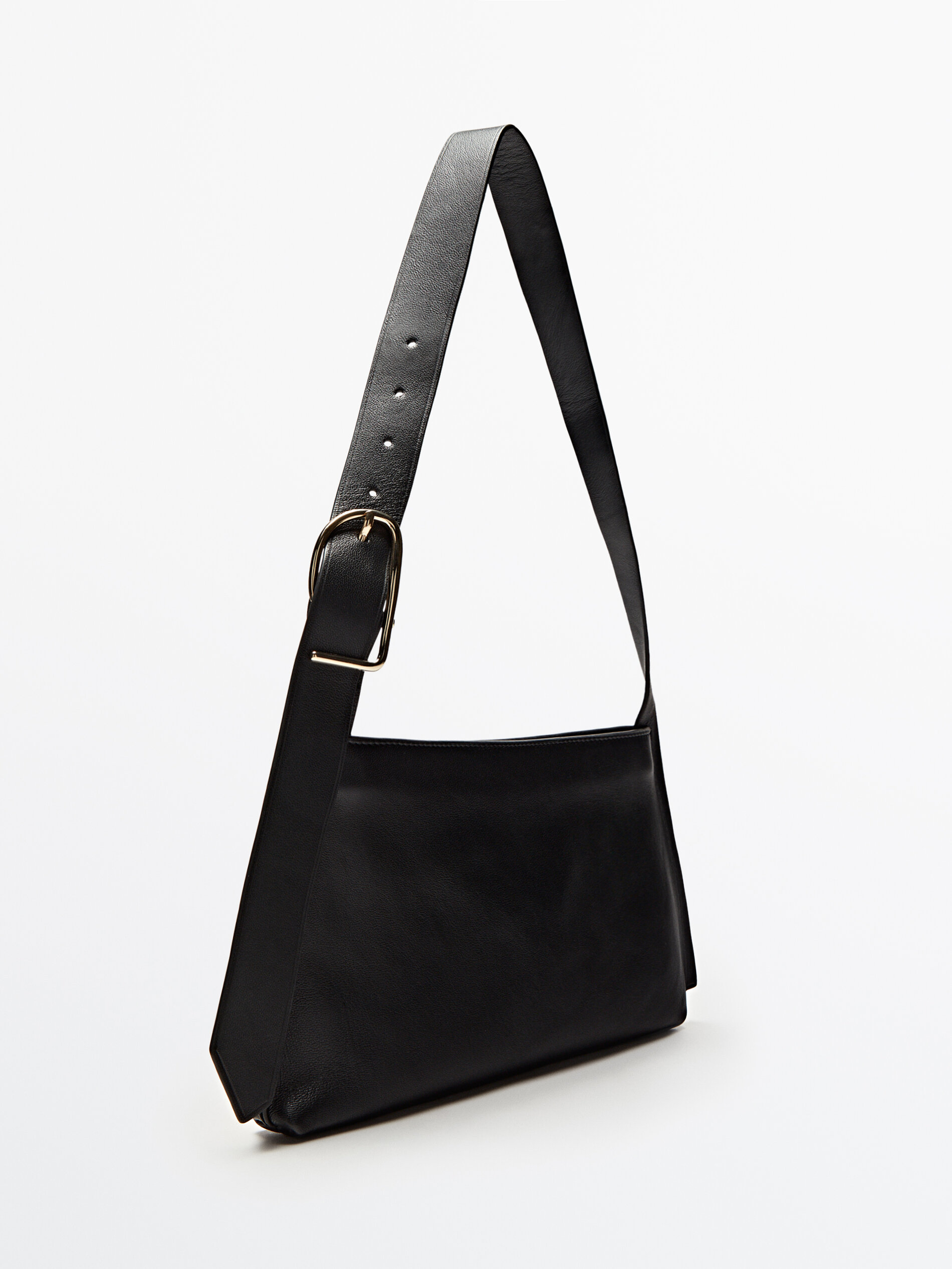 Bolso hombro piel detalle hebilla - NEGRO