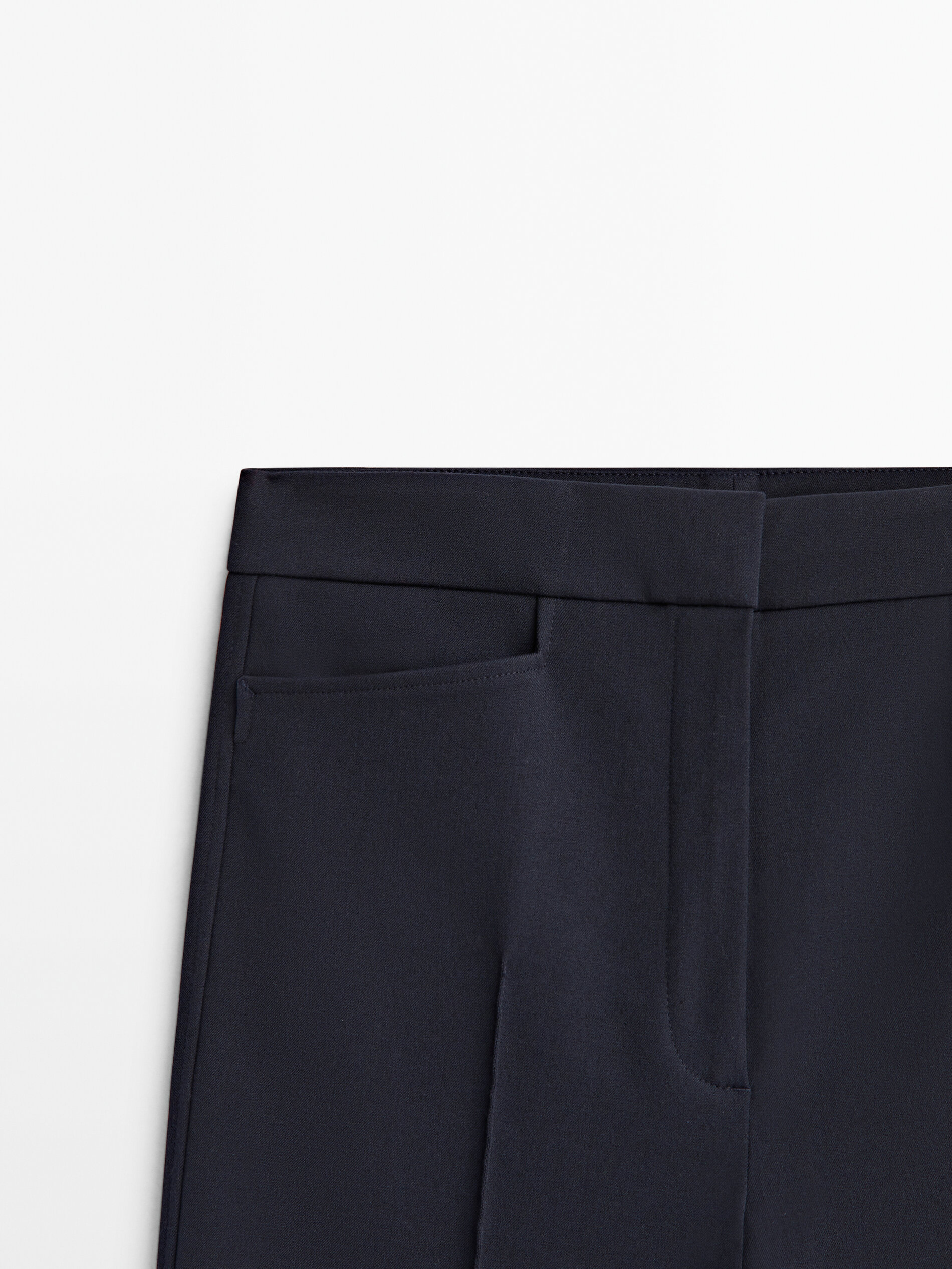 Pantalón flare con nervio central - AZUL MARINO