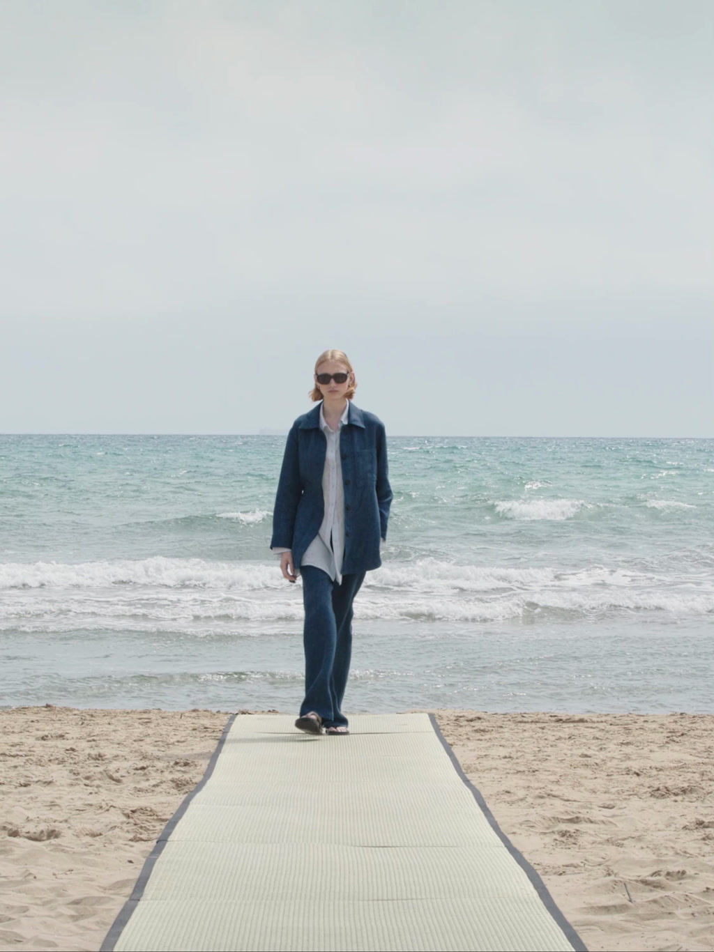 Sobrecamisa conjunto lino efecto denim - AZUL MARINO