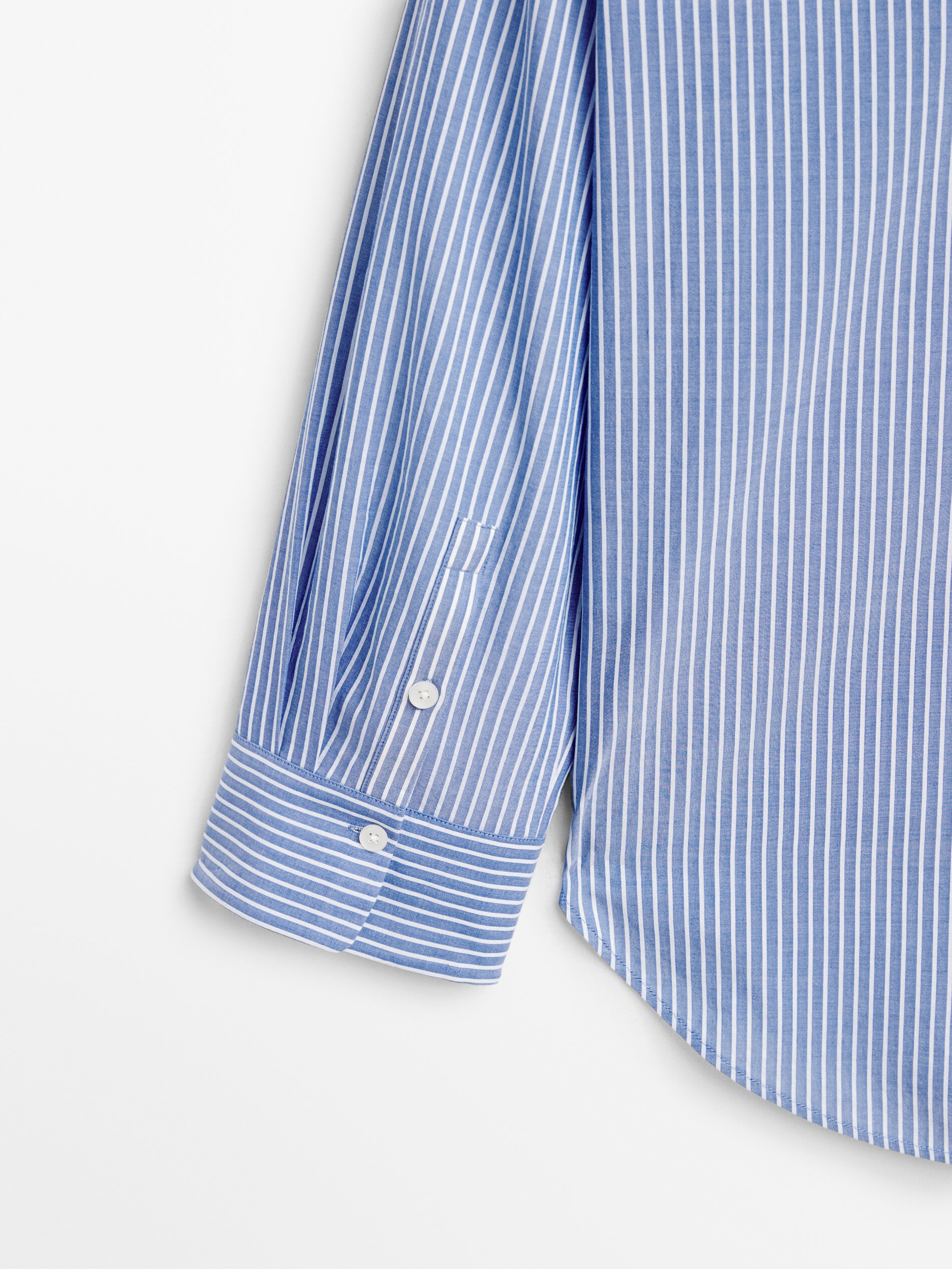 Camisa rayas algodón - AZUL