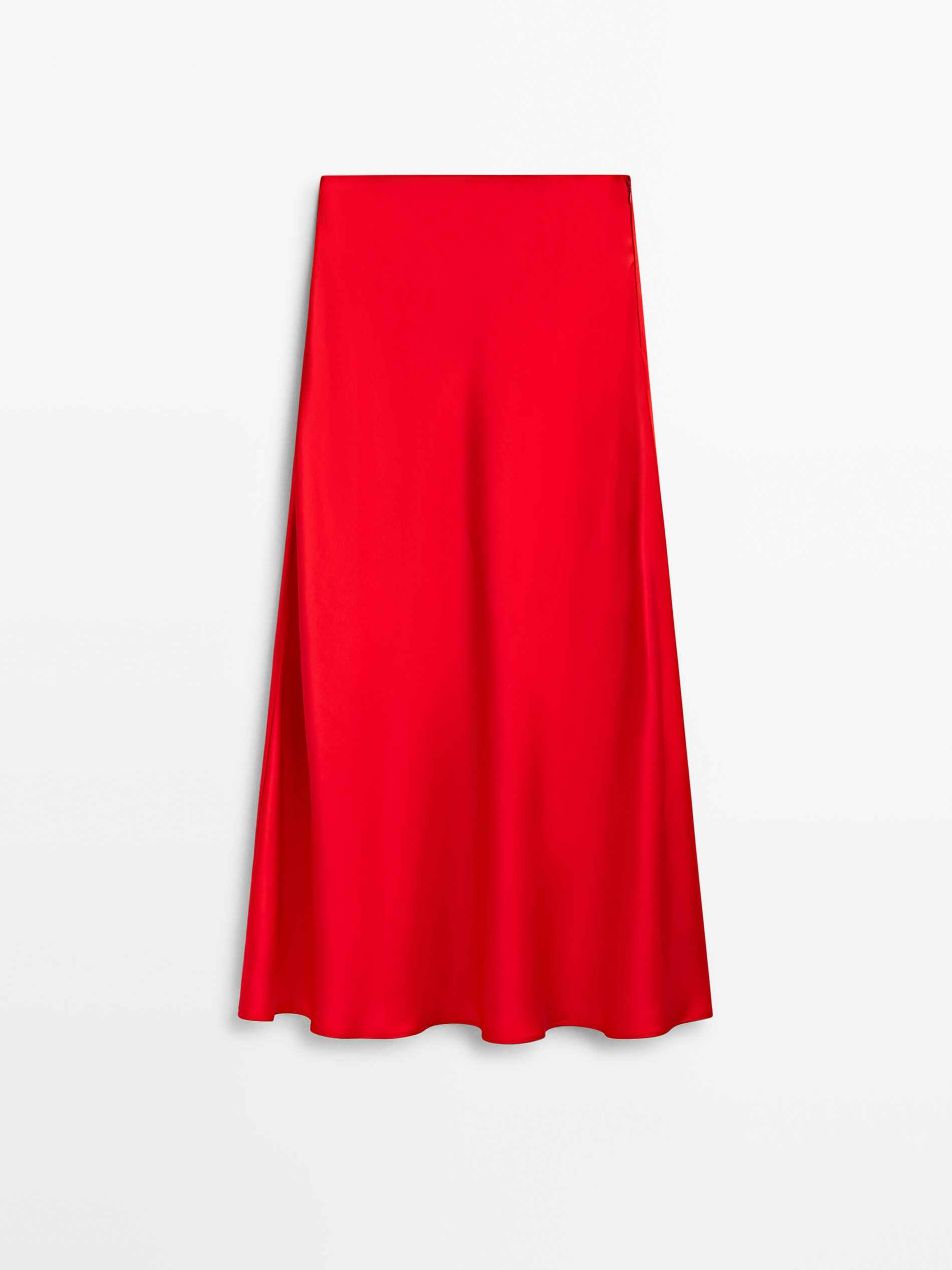 Falda larga satinada -Studio - ROJO