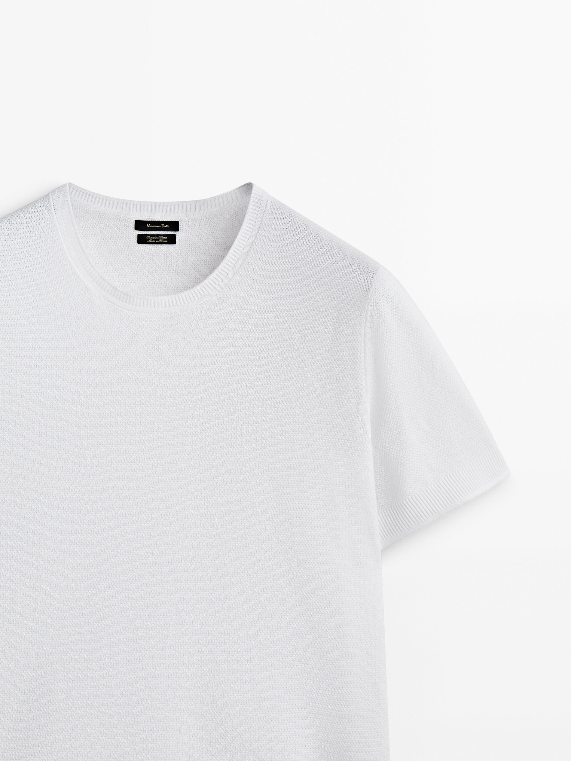 Jersey punto estructura manga corta - BLANCO