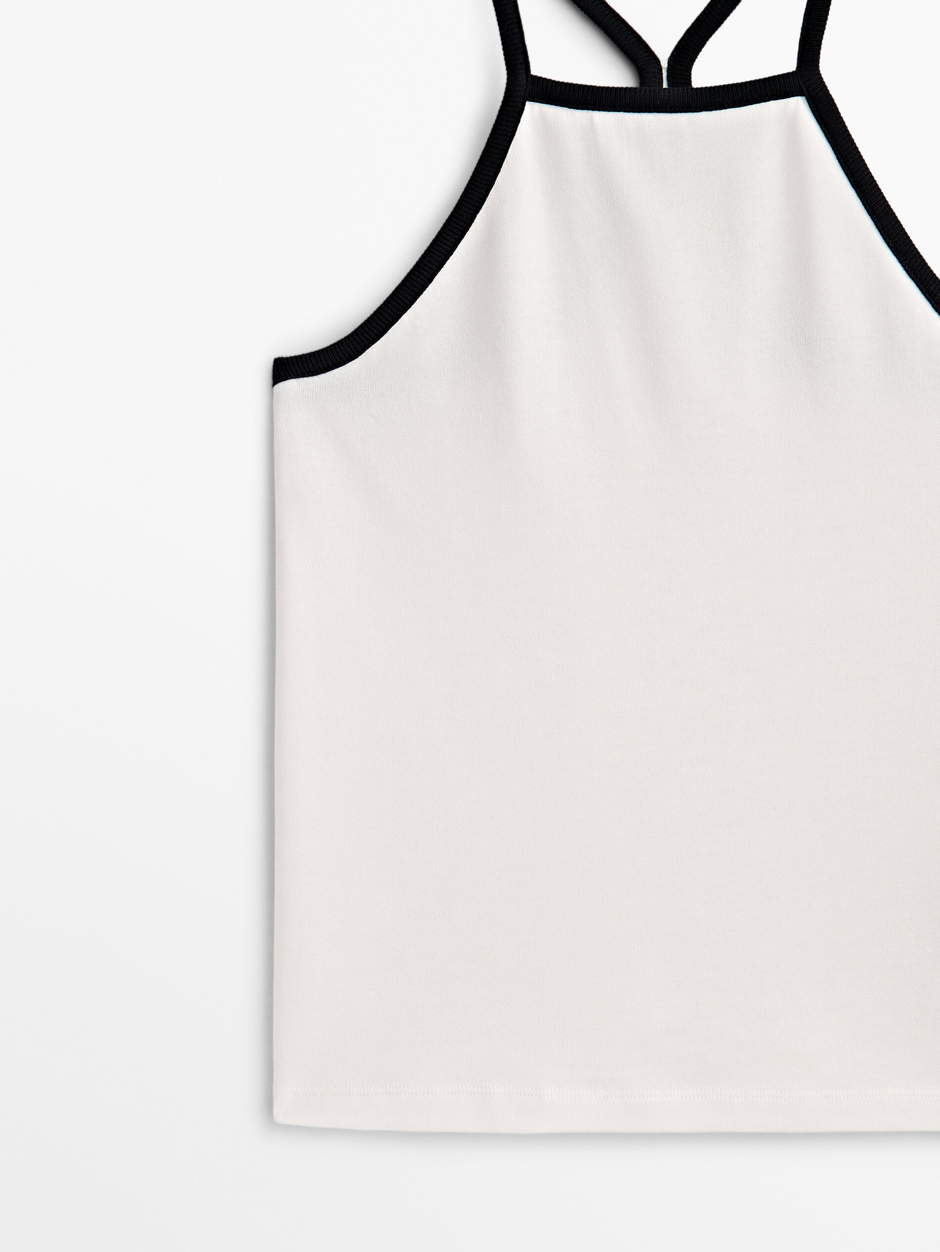 Top algodón tirantes contraste - CRUDO