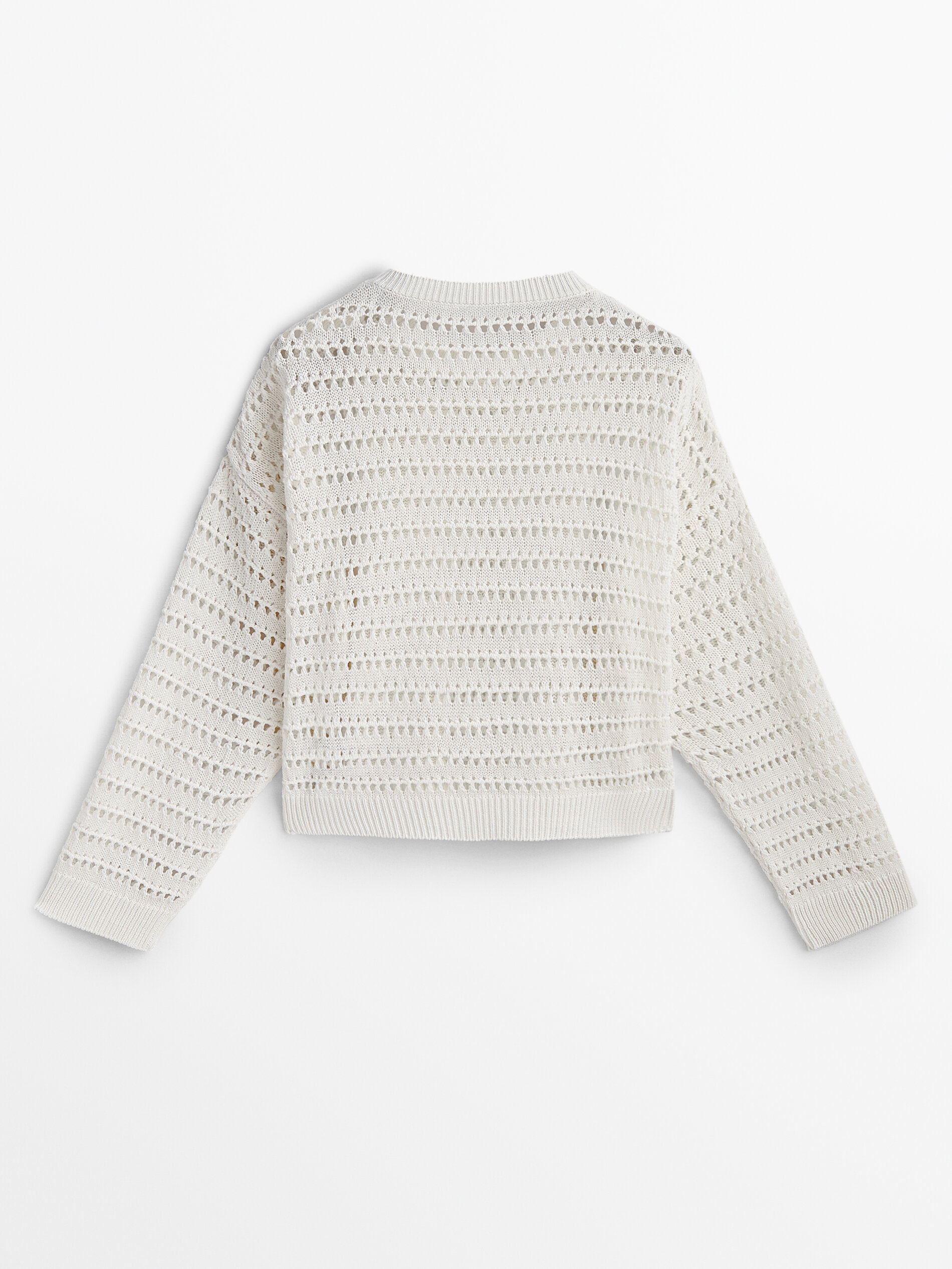 Jersey punto calado cuello redondo - CRUDO