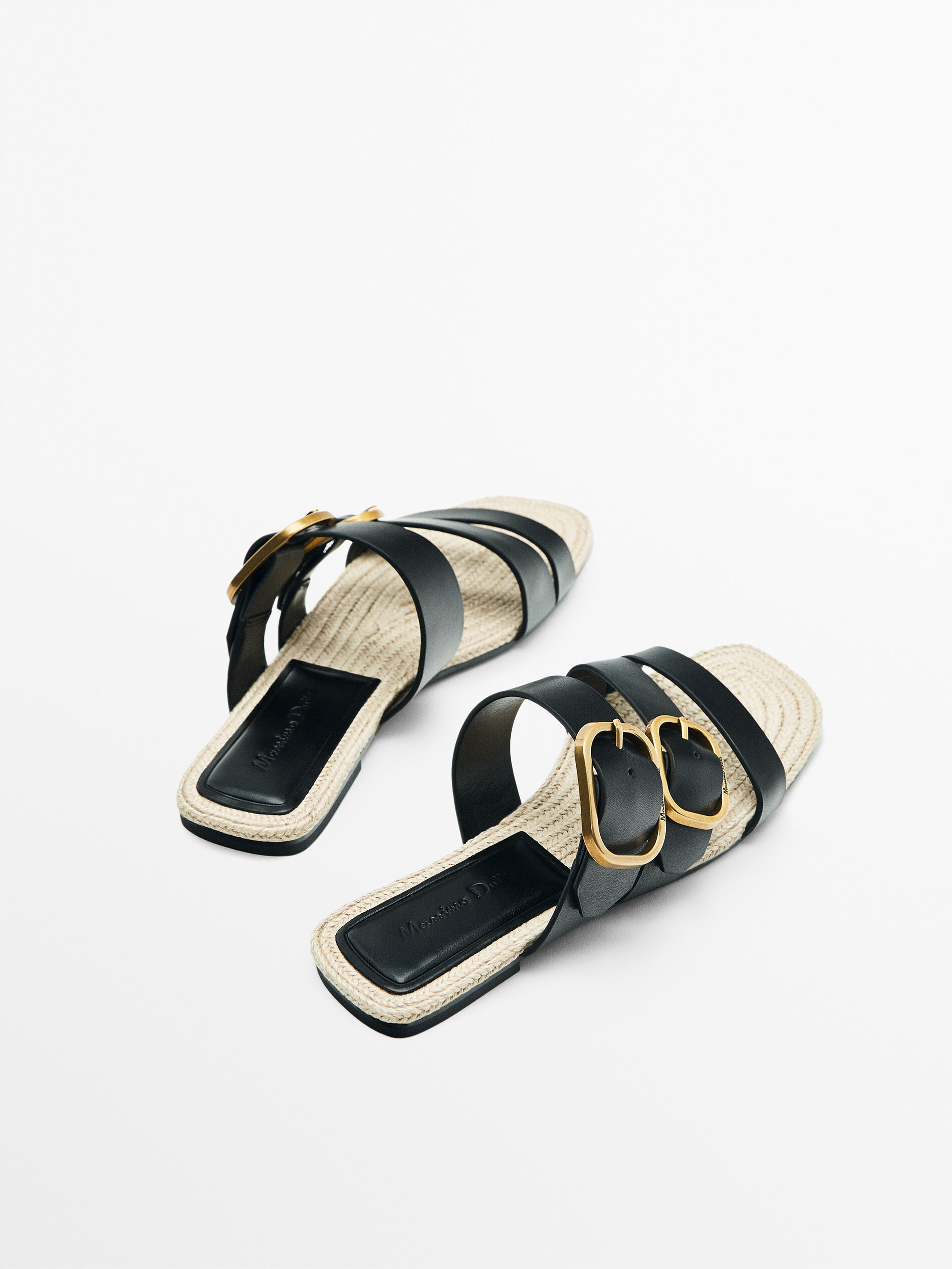 Sandalia plana yute - NEGRO