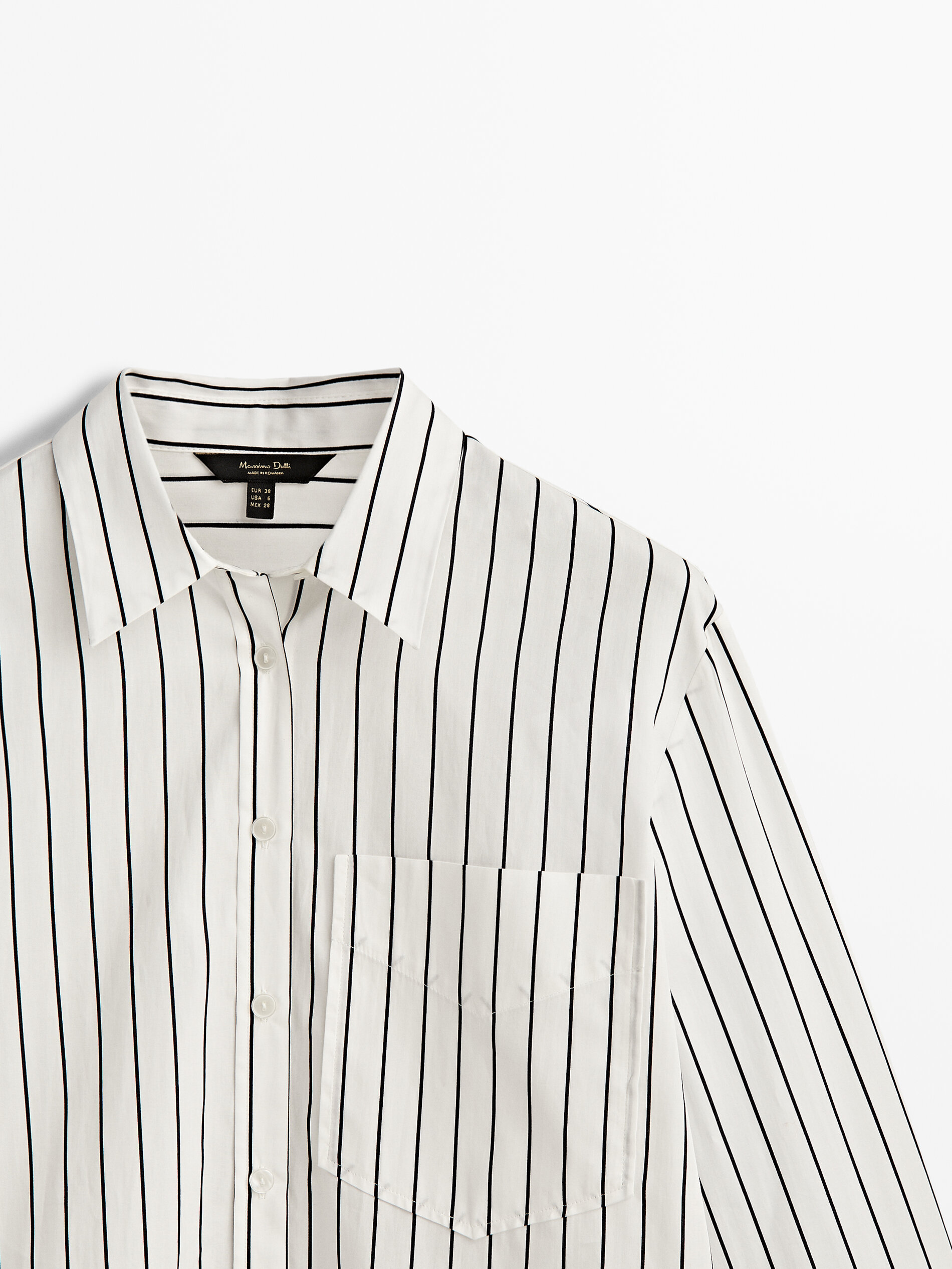 Camisa rayas algodón - BLANCO