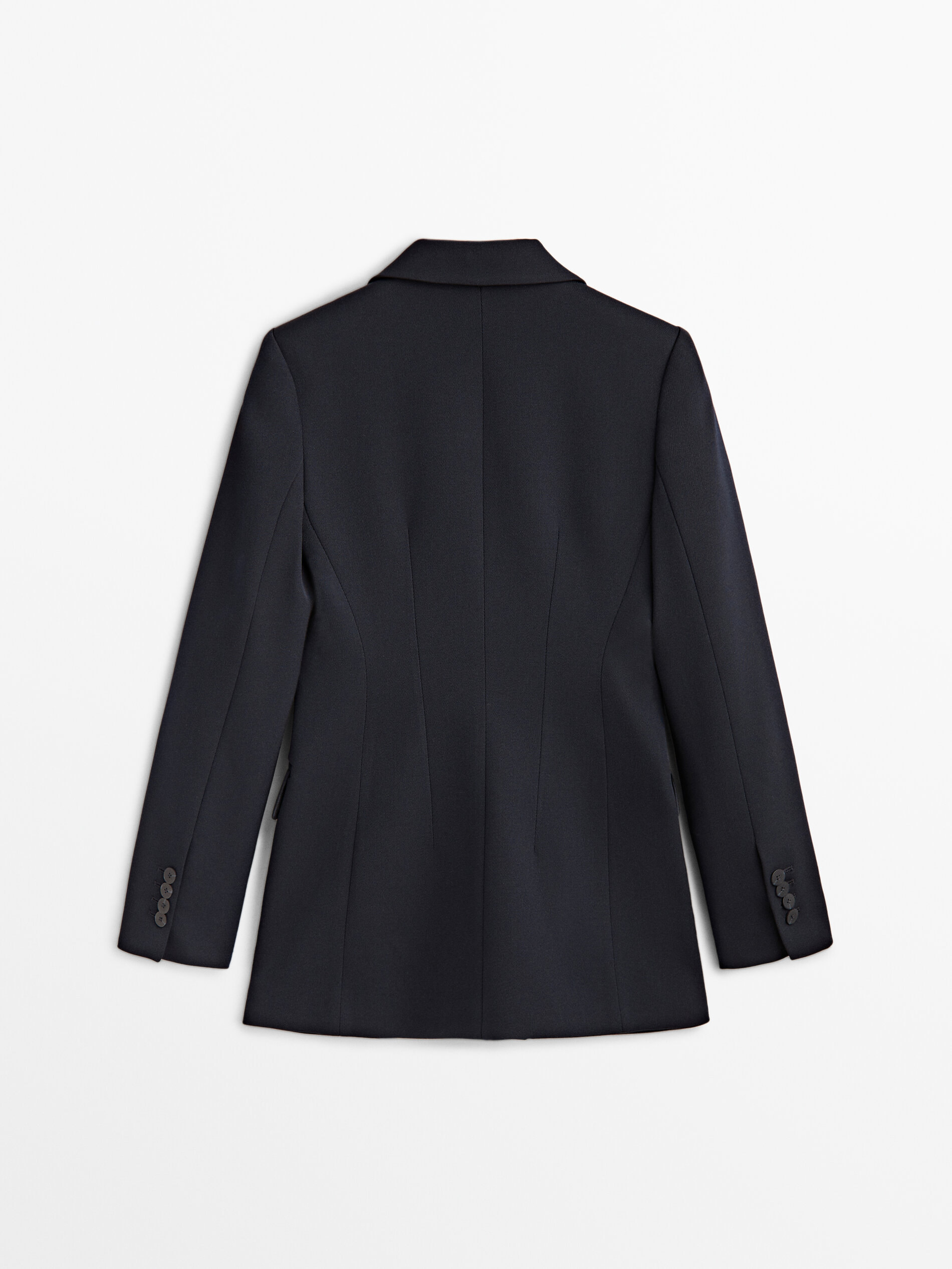 Americana cruzada azul marino lana - AZUL PROFUNDO