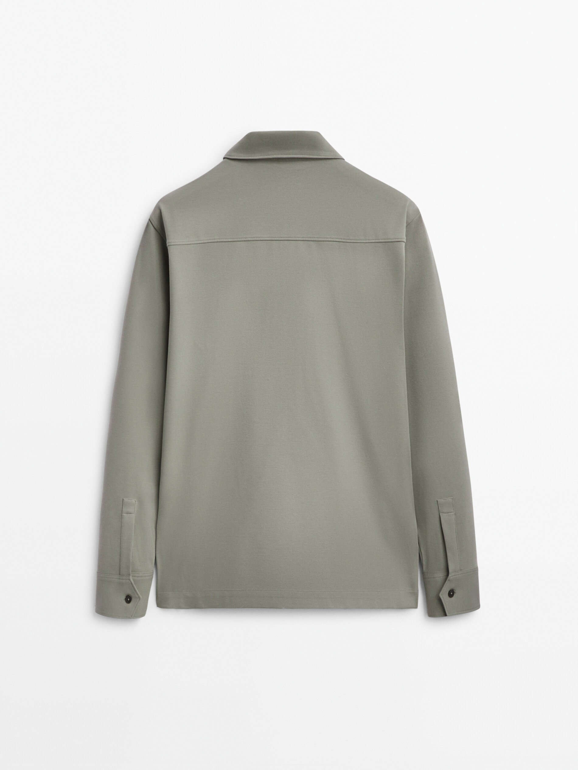 Chaqueta mezcla algodón cremallera - VERDE AGUA