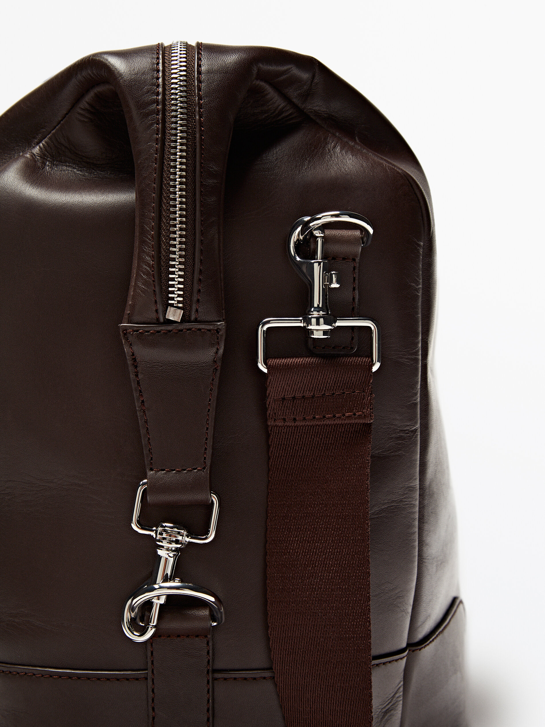 Bolso bowling piel - MARRÓN