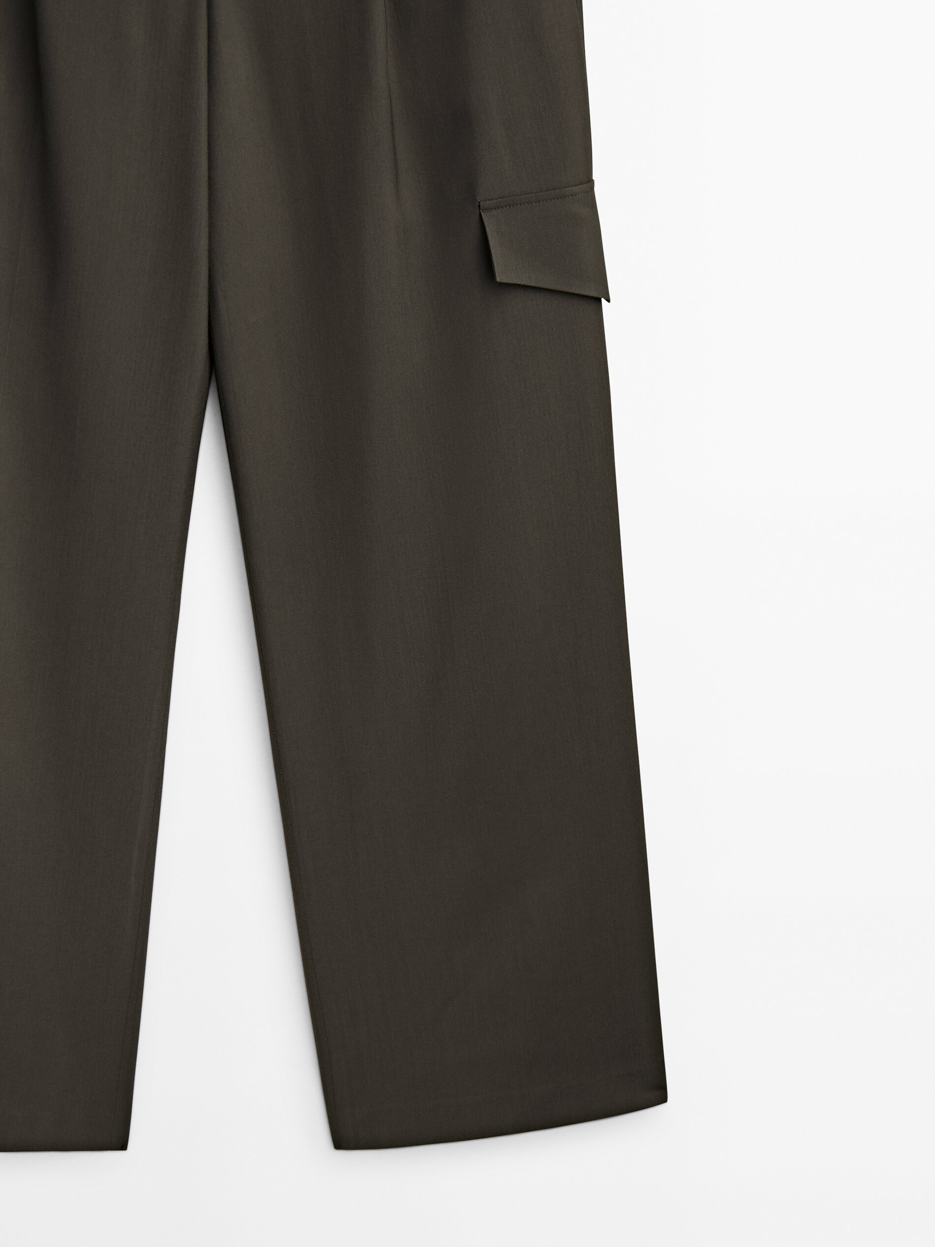 Pantalón traje cargo pinzas - VISÓN