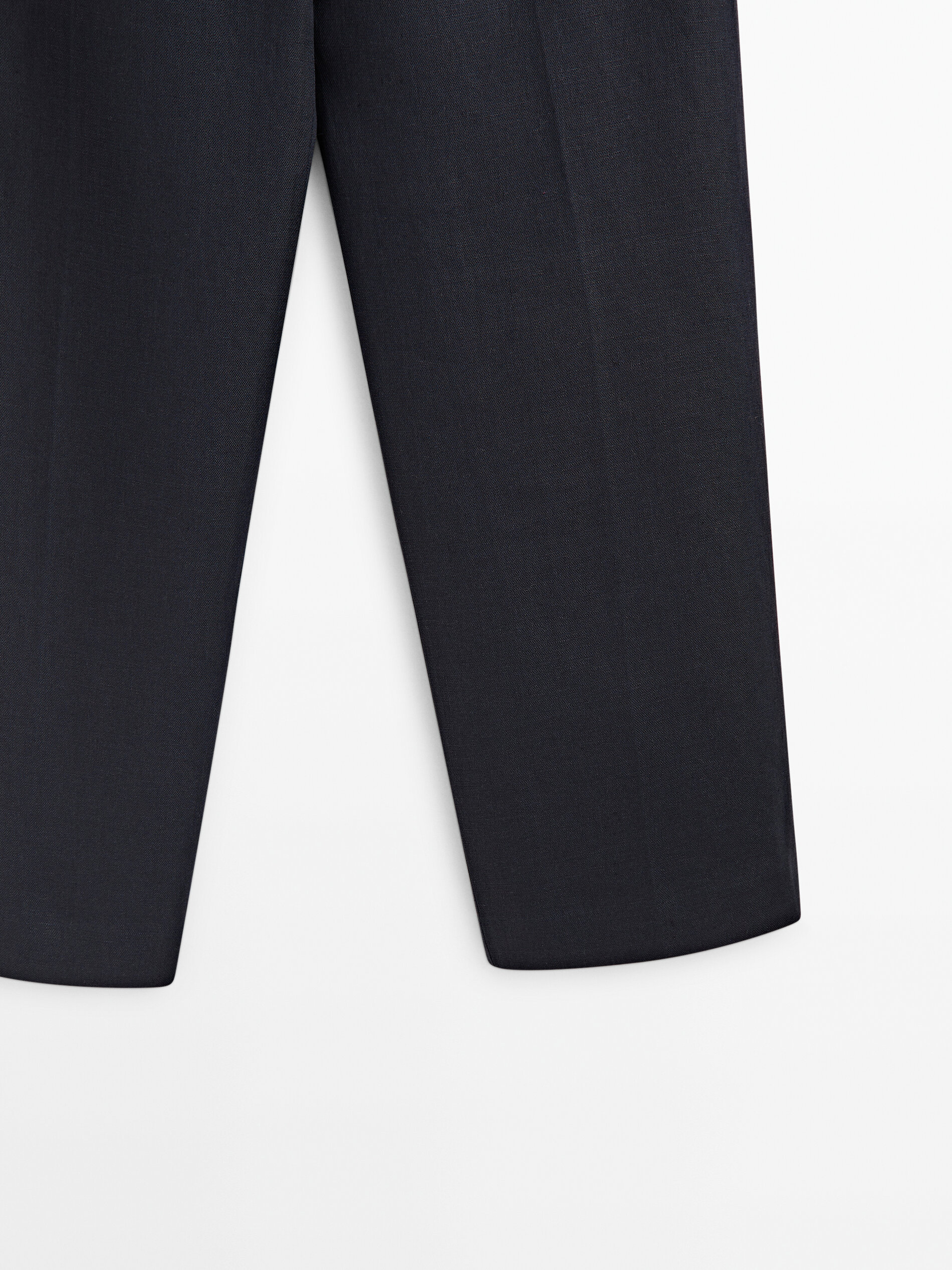 Pantalón traje 100% lino doble trabilla - AZUL MARINO