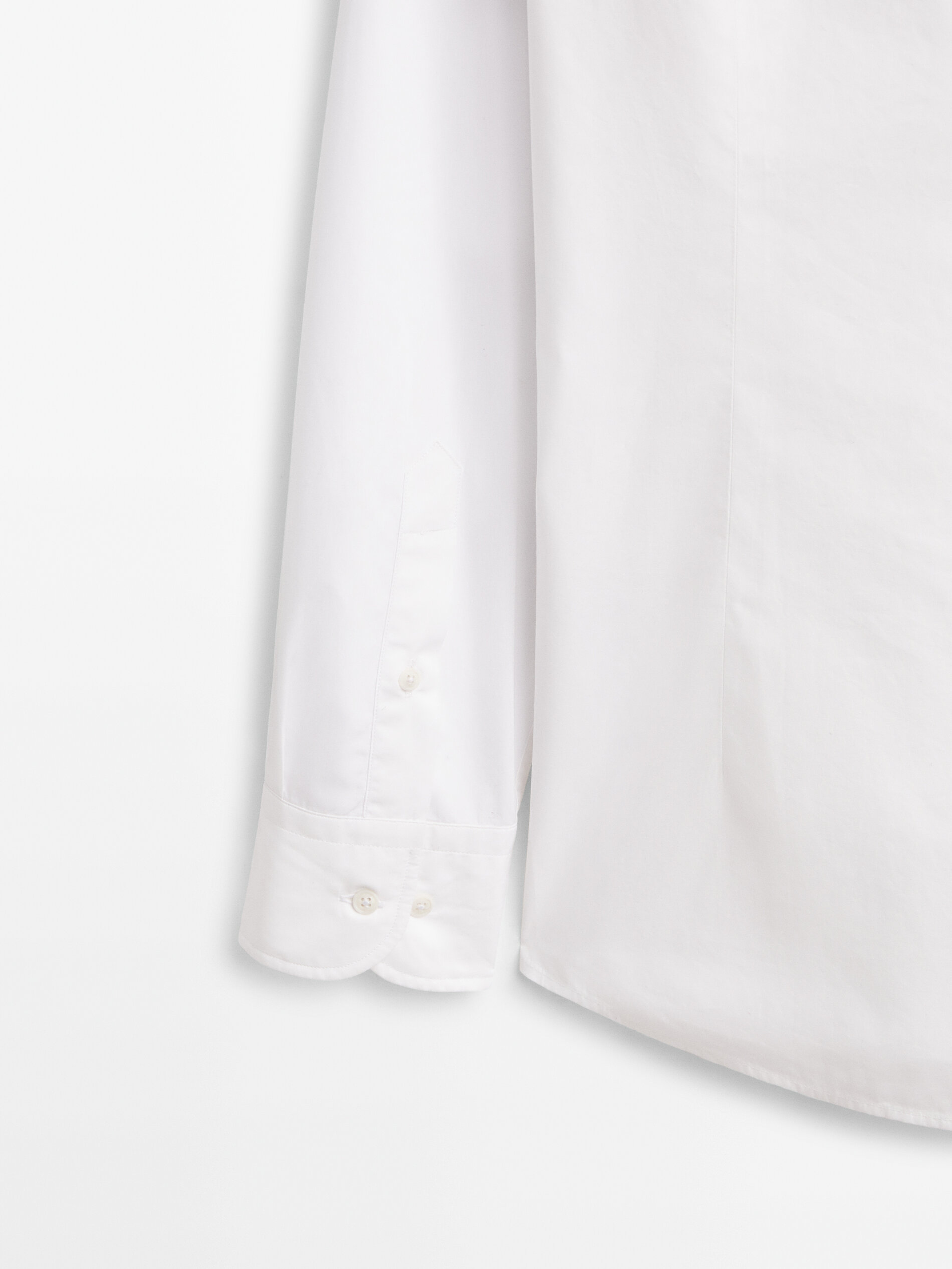 Camisa popelín cuello mao slim fit - BLANCO