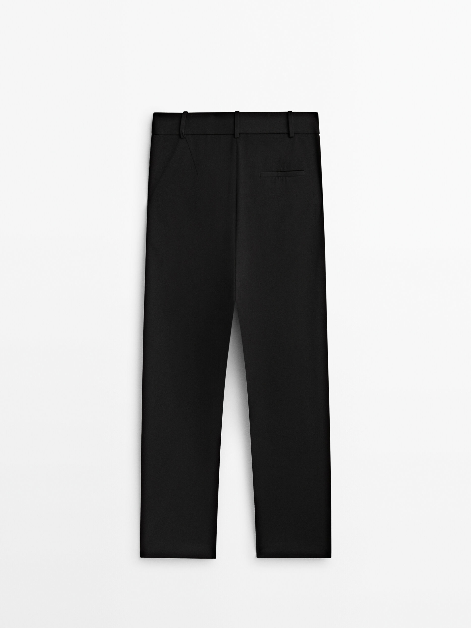 Pantalón cropped doble trabilla - NEGRO