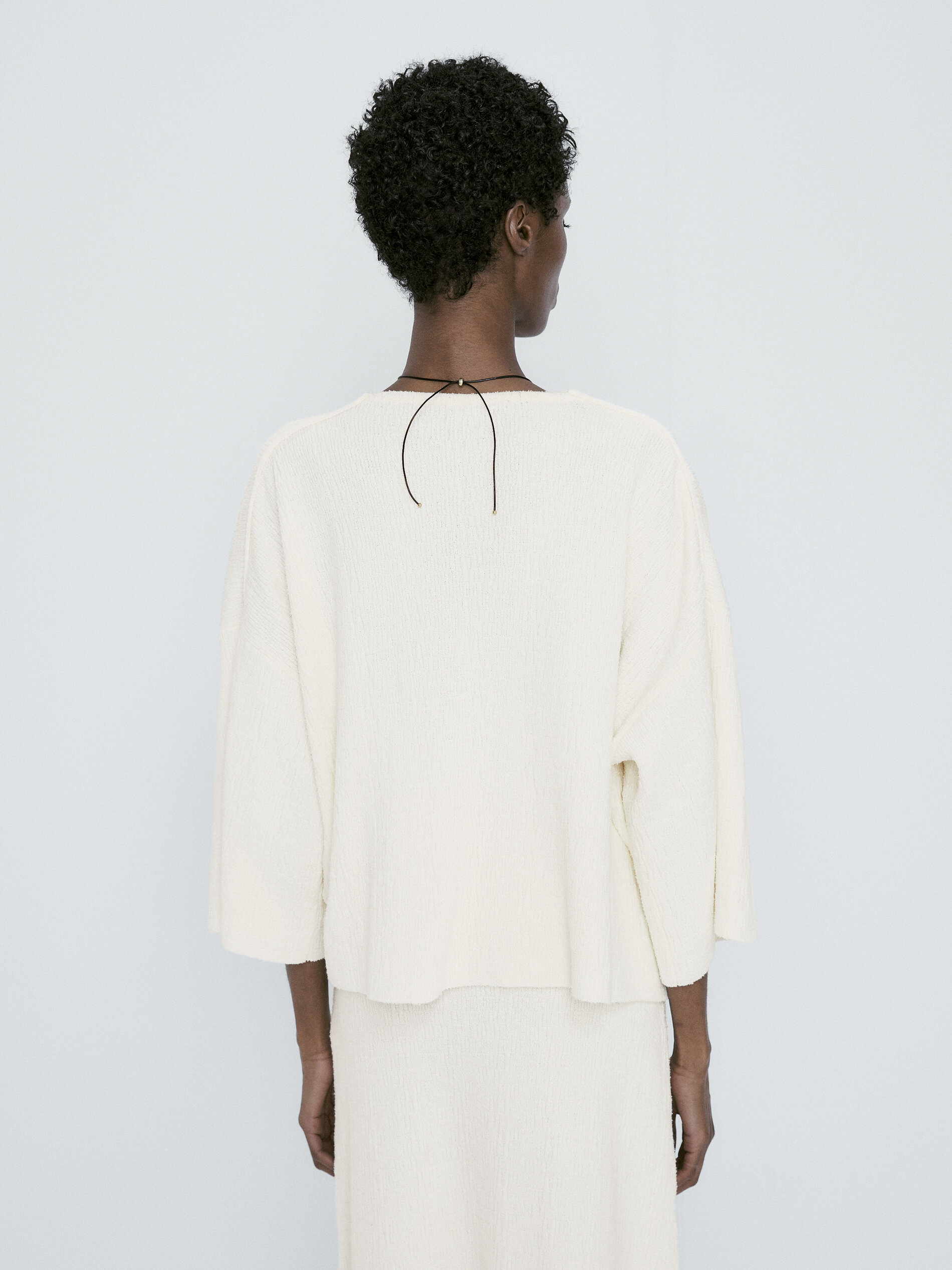 Jersey capa punto estructura cuello pico - CRUDO