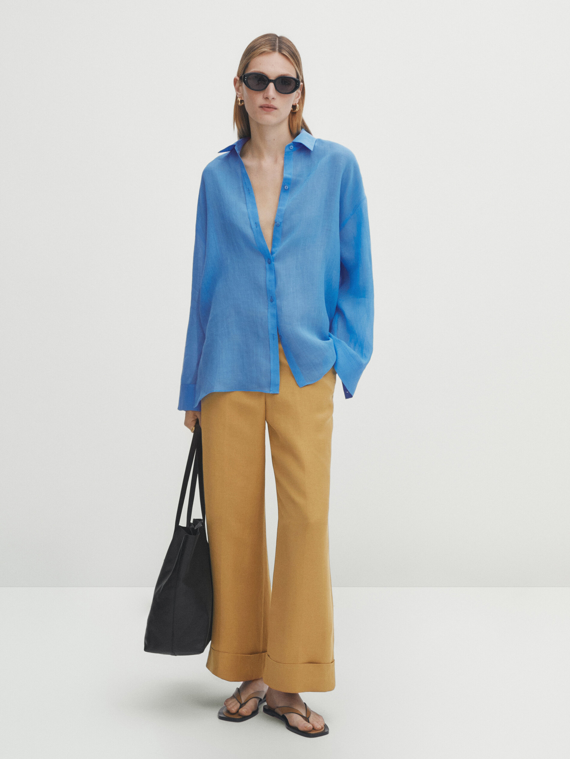 Pantalón traje bajo vuelta - Lavado