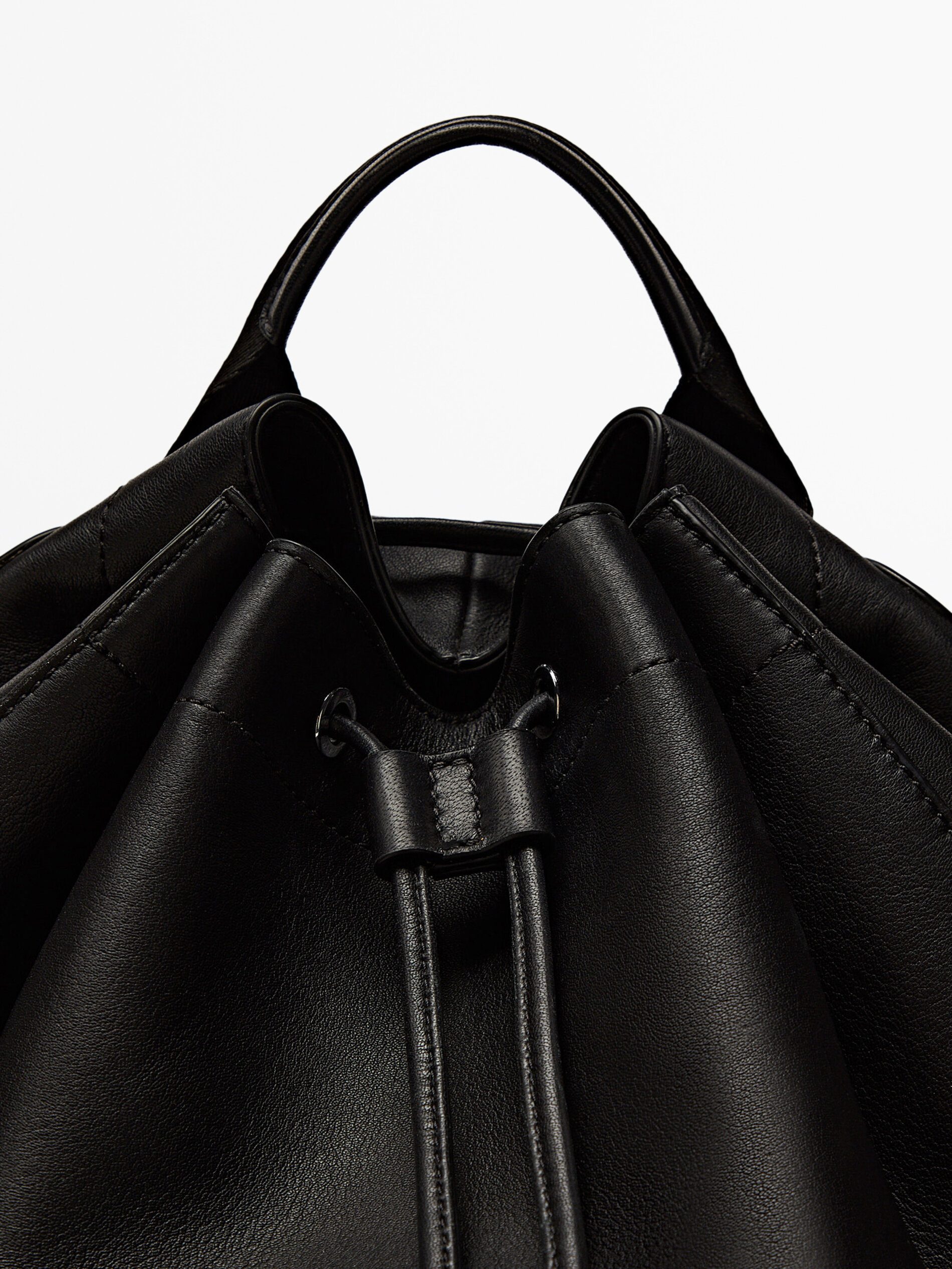 Mochila negra piel - NEGRO