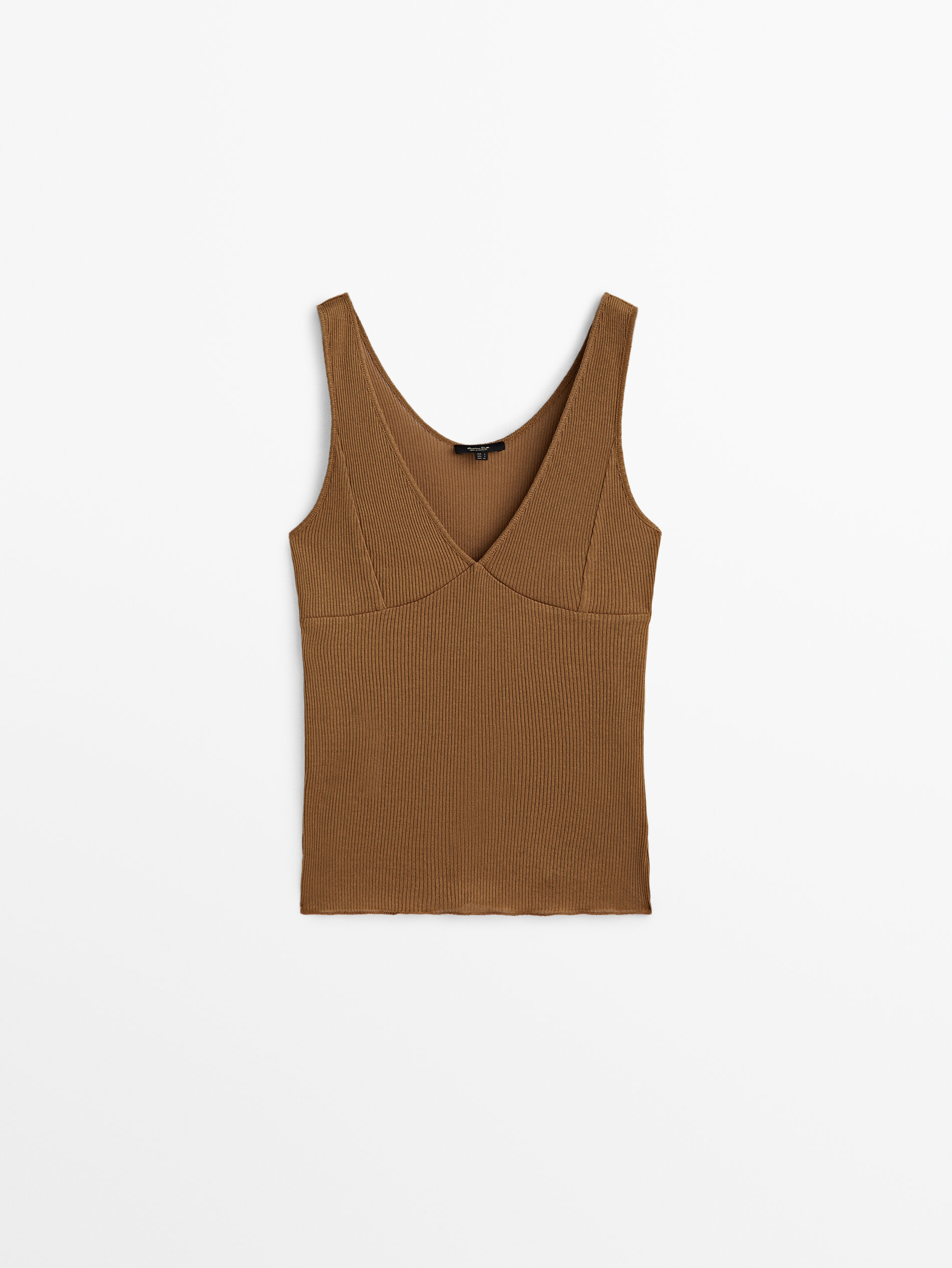 Camiseta tirantes detalle costura - TOSTADO