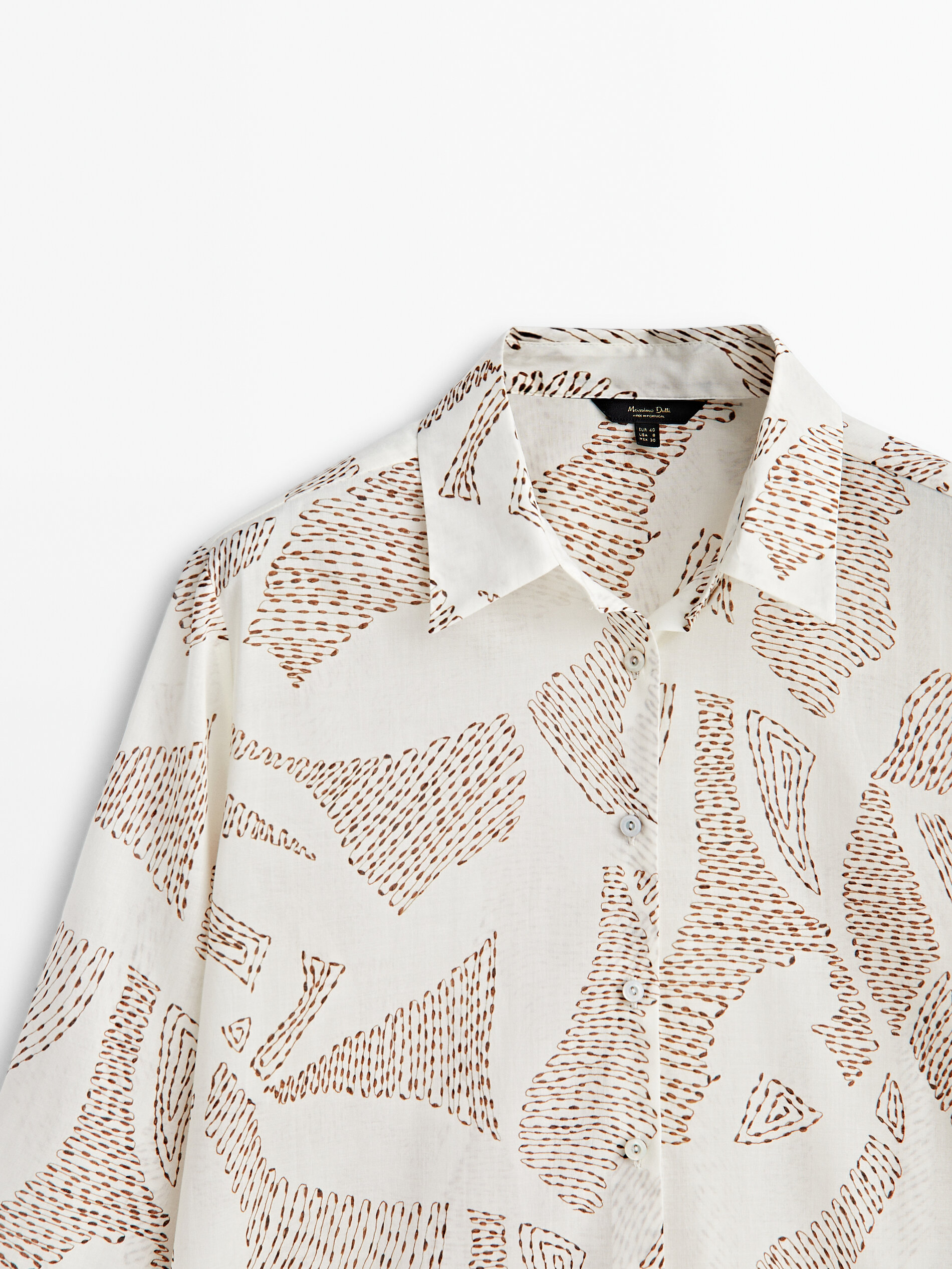 Camisa estampada 100% algodón - CRUDO