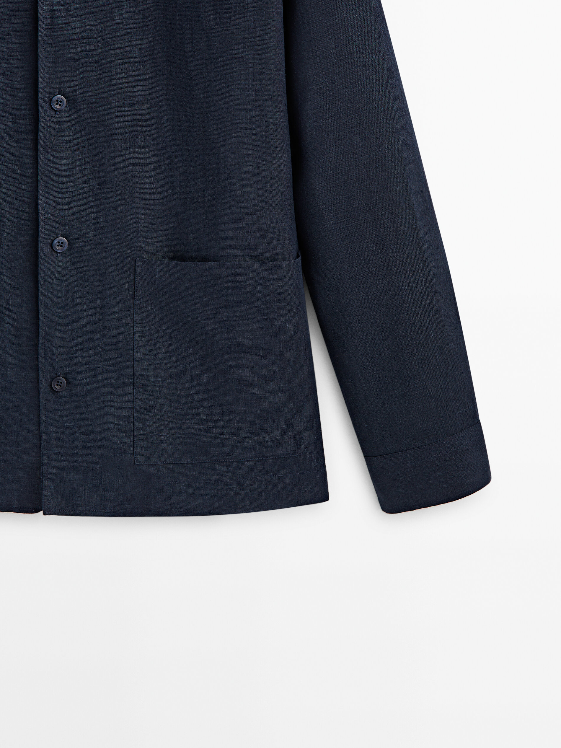 Sobrecamisa 100% lino -Studio - AZUL MARINO