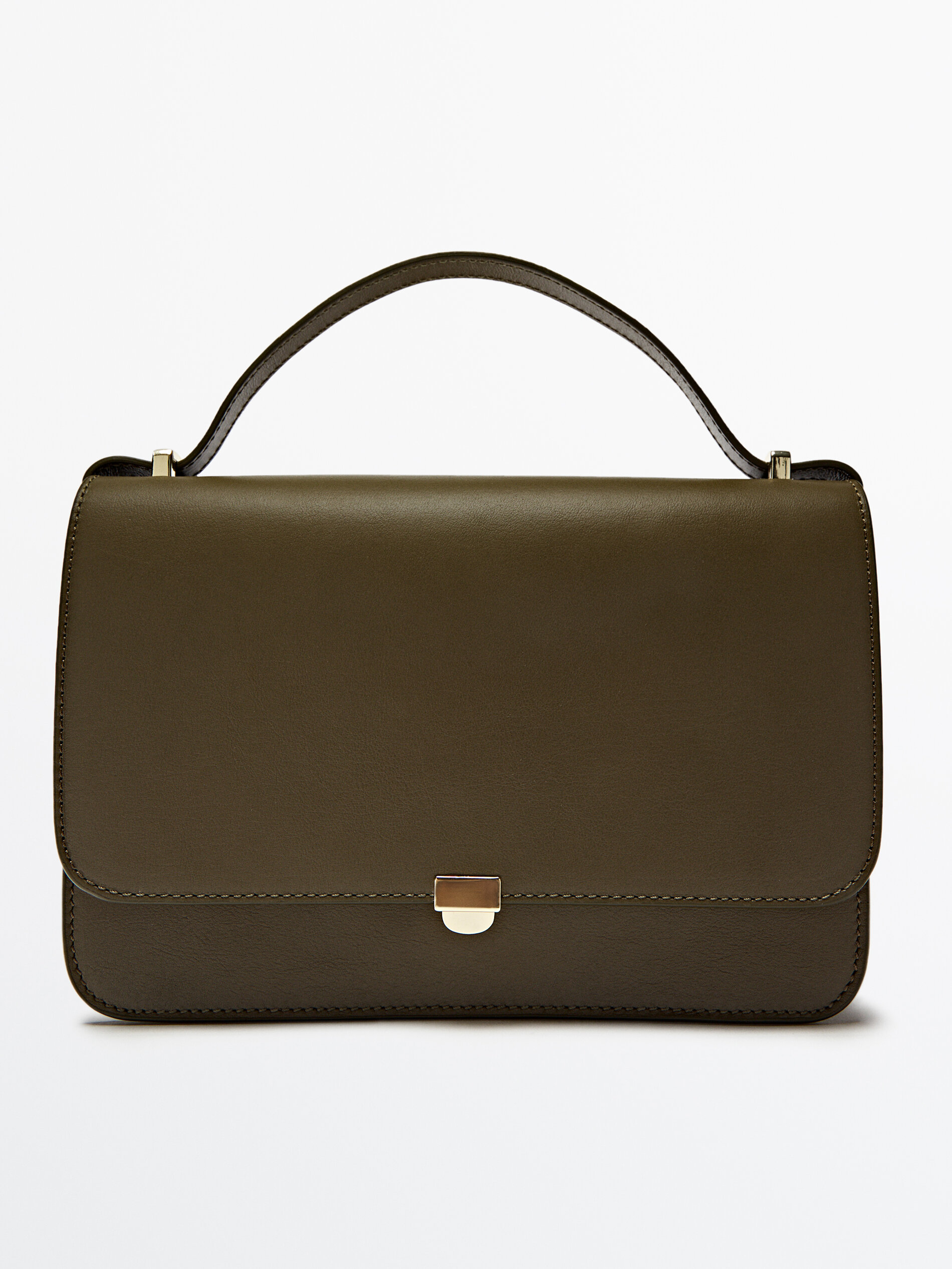 Bolso bandolera rectangular piel - KAKI